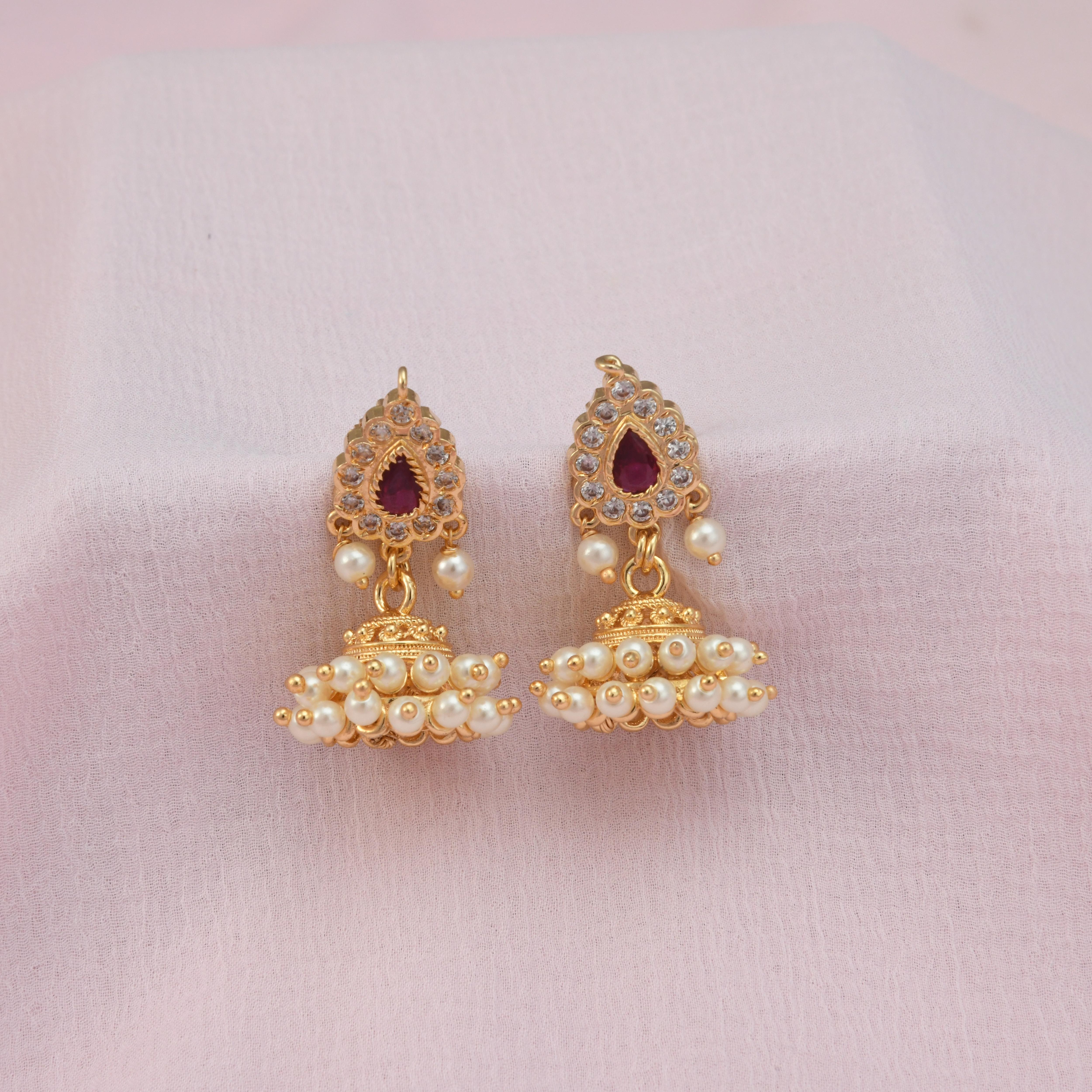 Pearl Gold Maharashtrian Jhumka