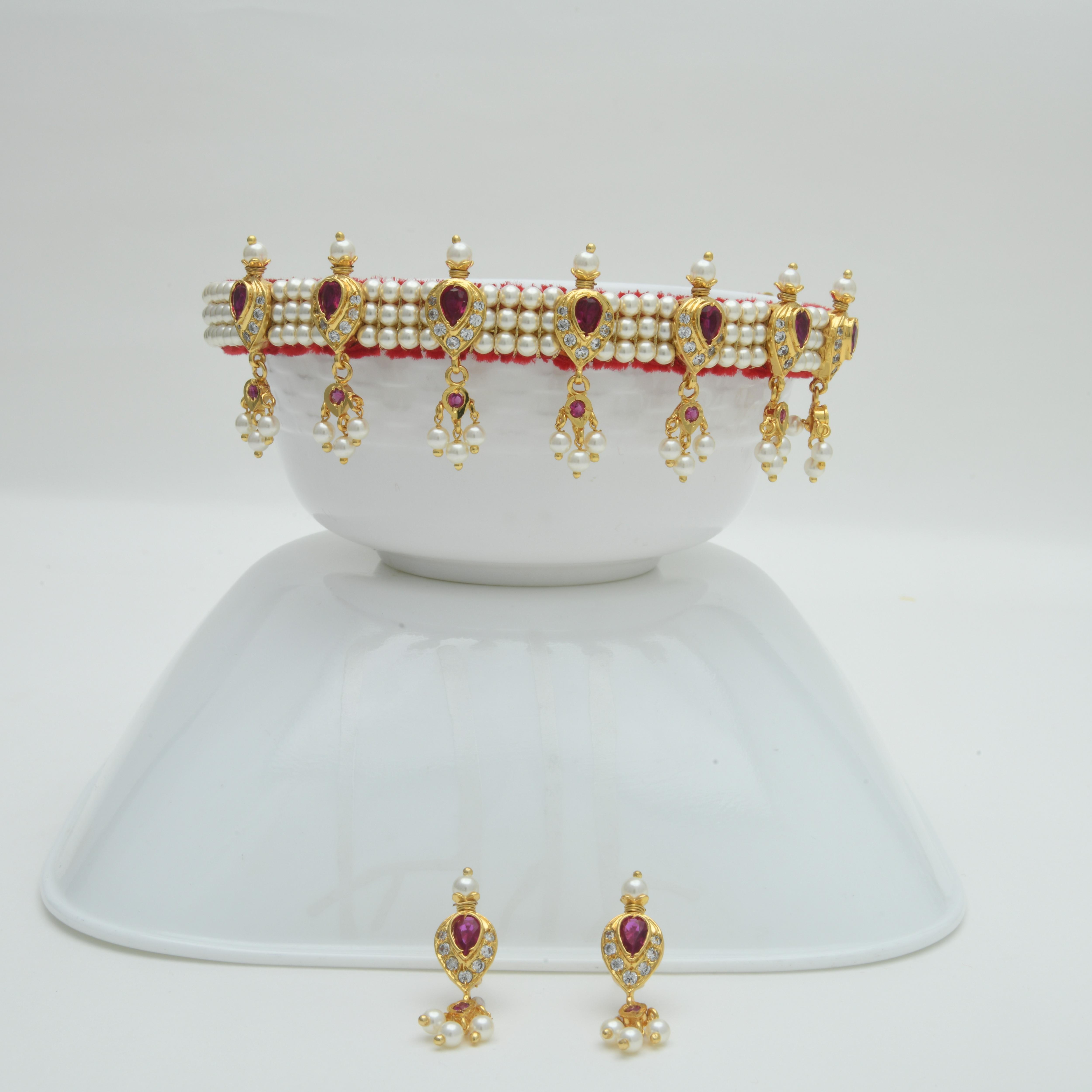 Pearl Chinchpeti Necklace-(7Peti)