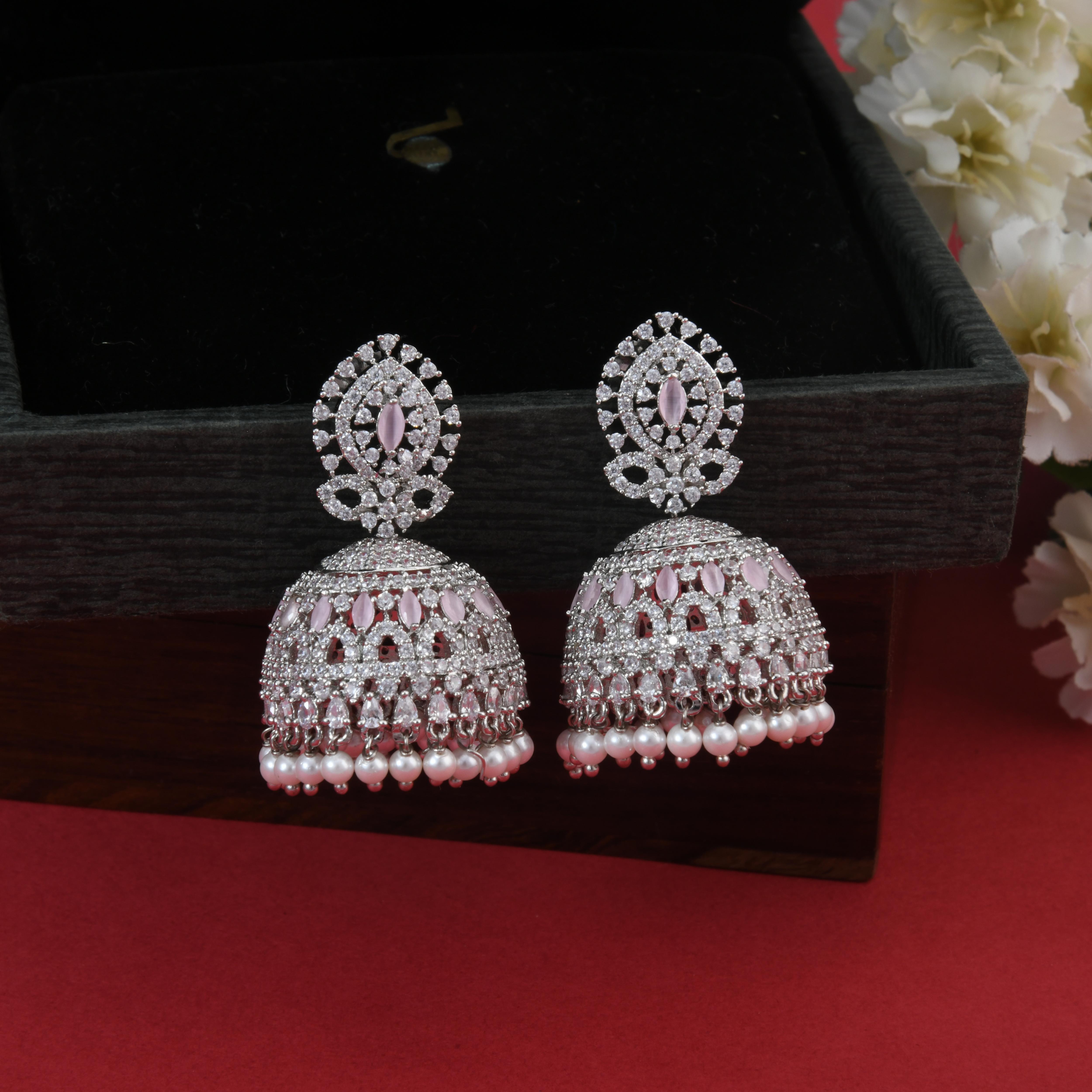 Ritzy CZ Jhumka Silver