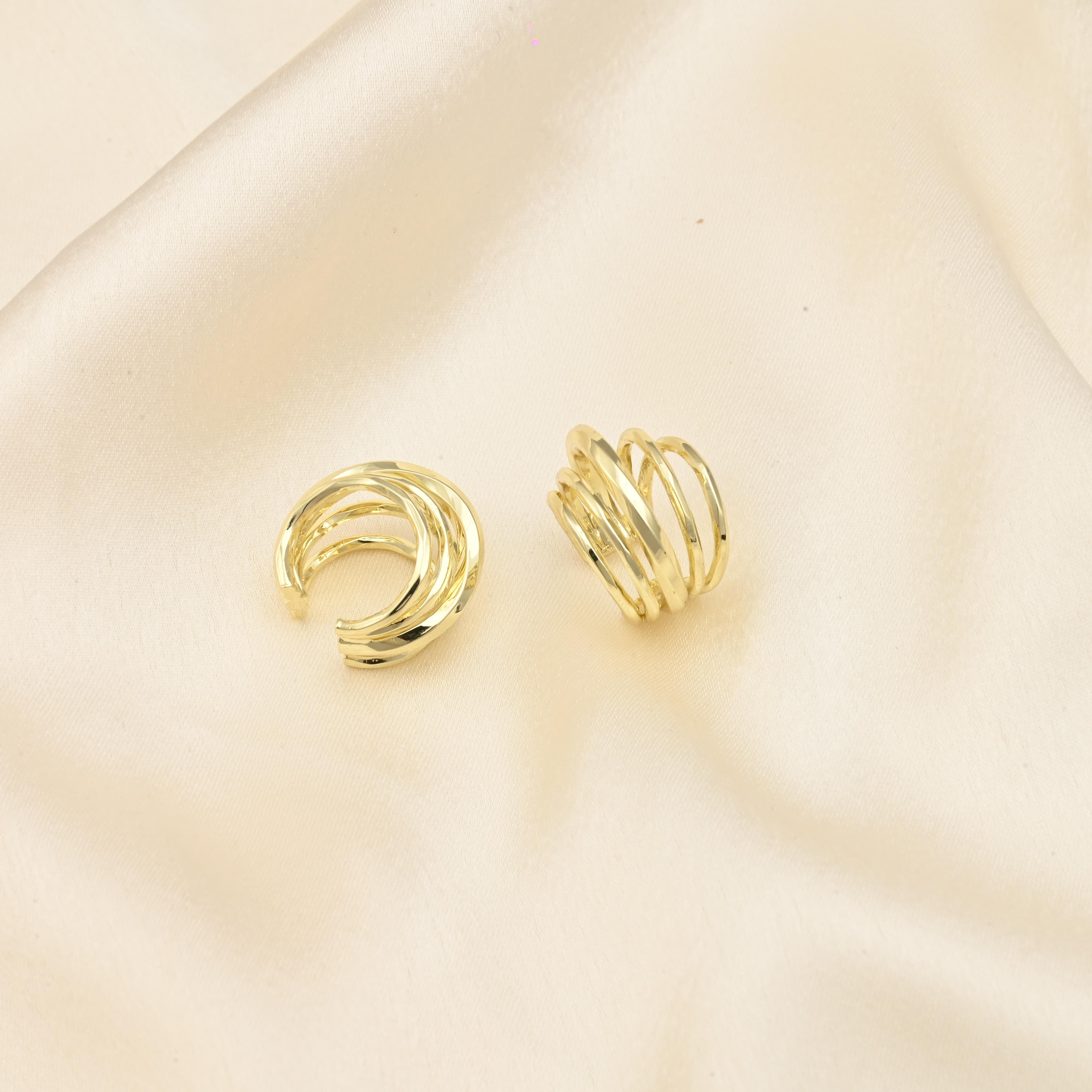 Multi Hoop Clipon Earcuff, Lara
