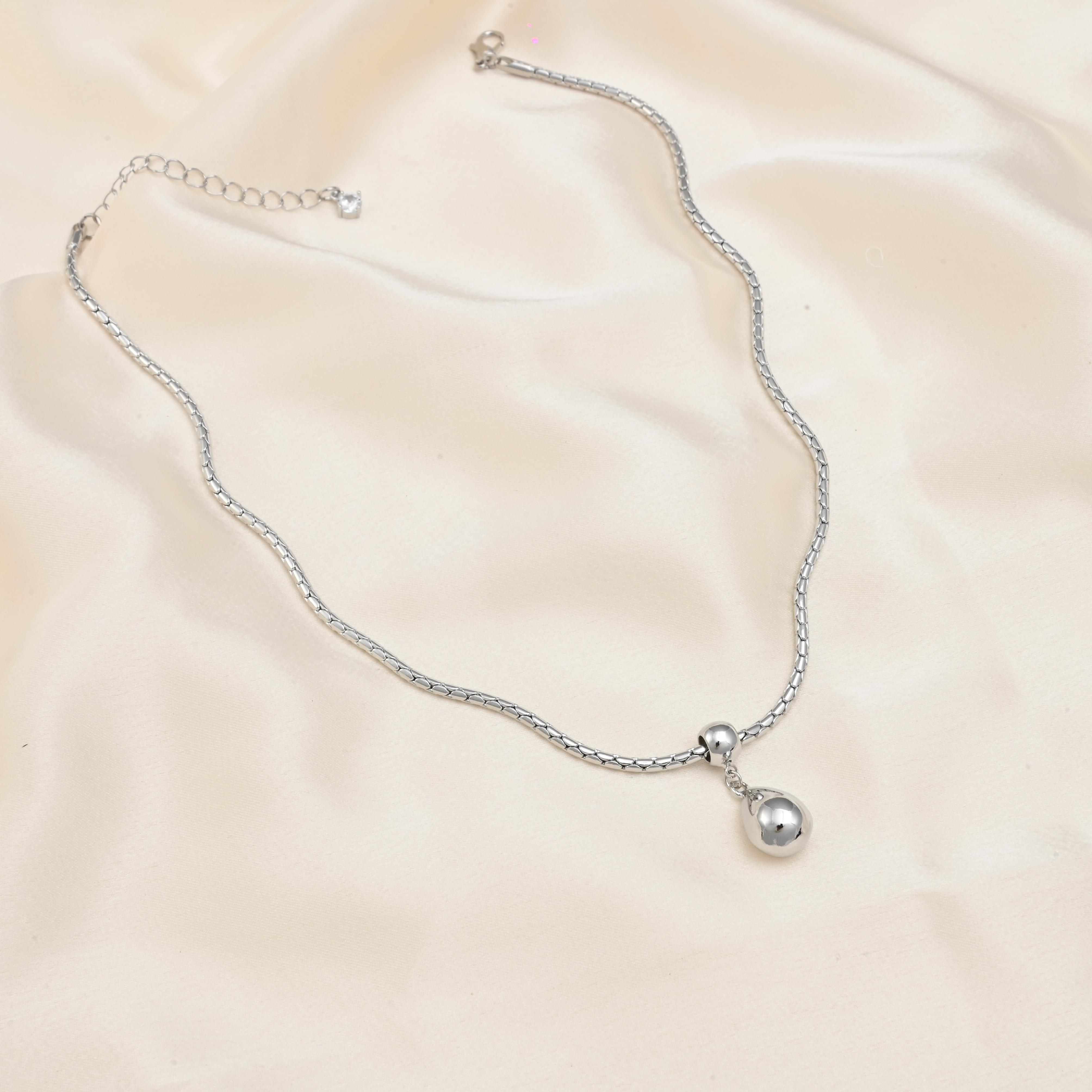 Drop Pendant Necklace Stainless Steel