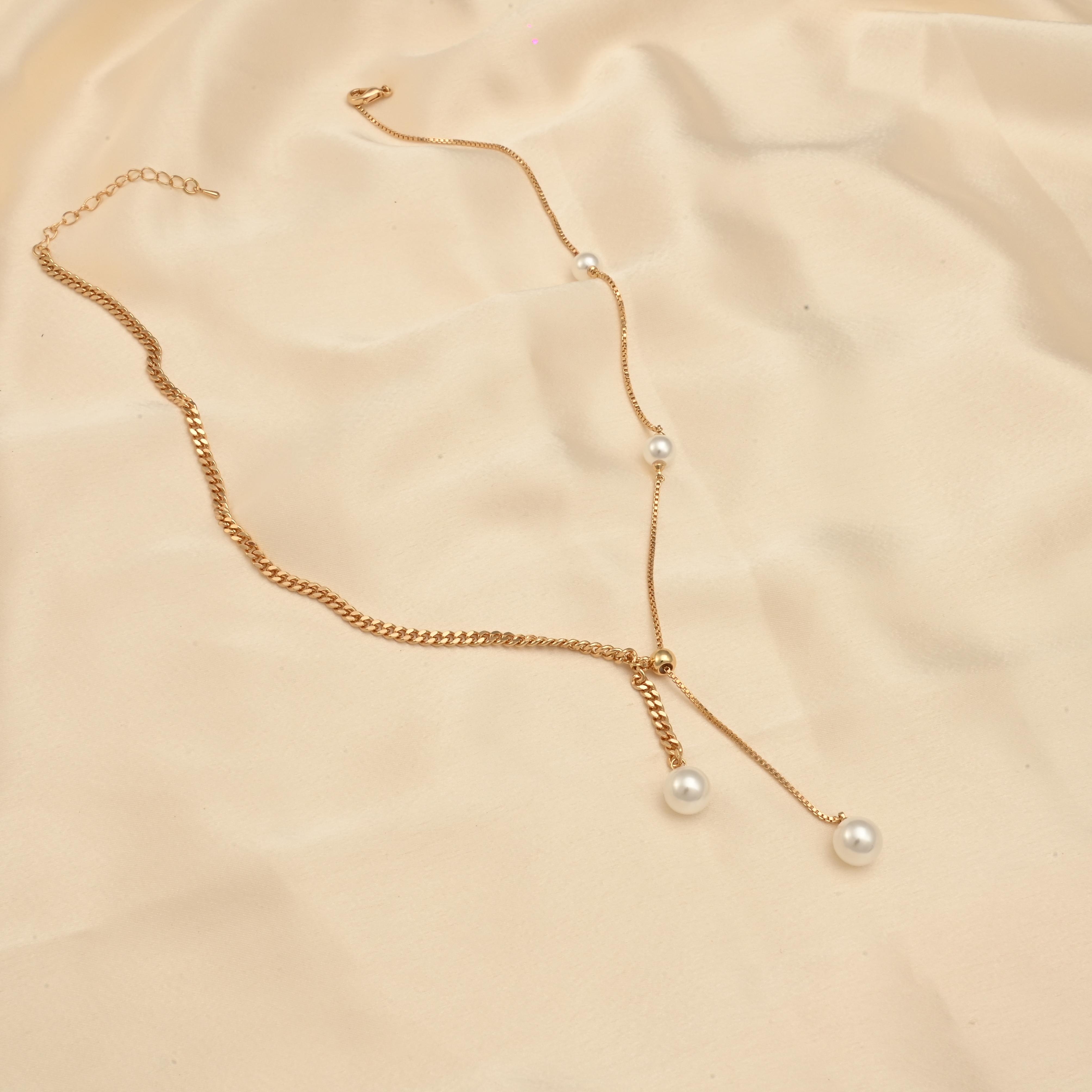 Pearl Cuban Chain Necklace