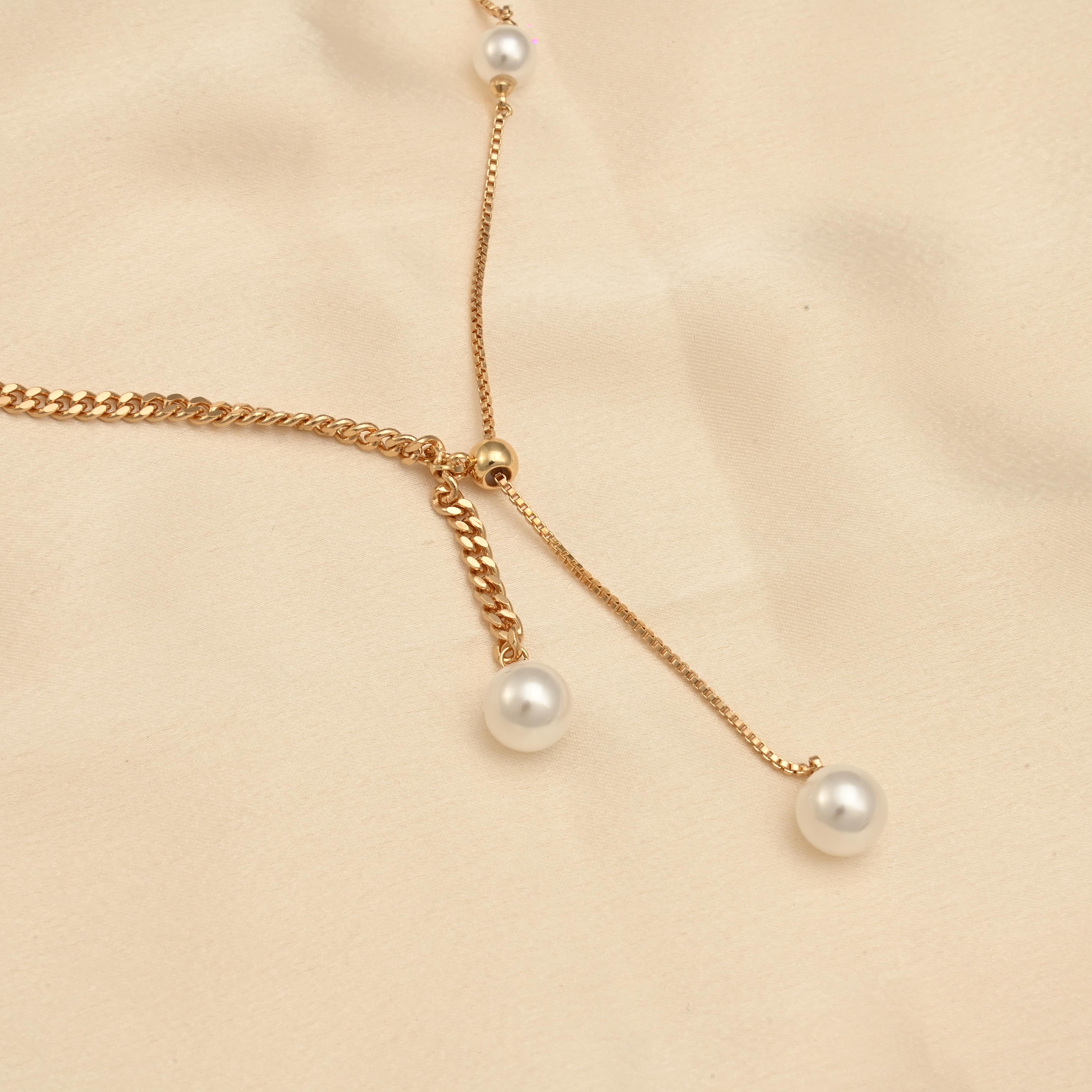 Pearl Cuban Chain Necklace