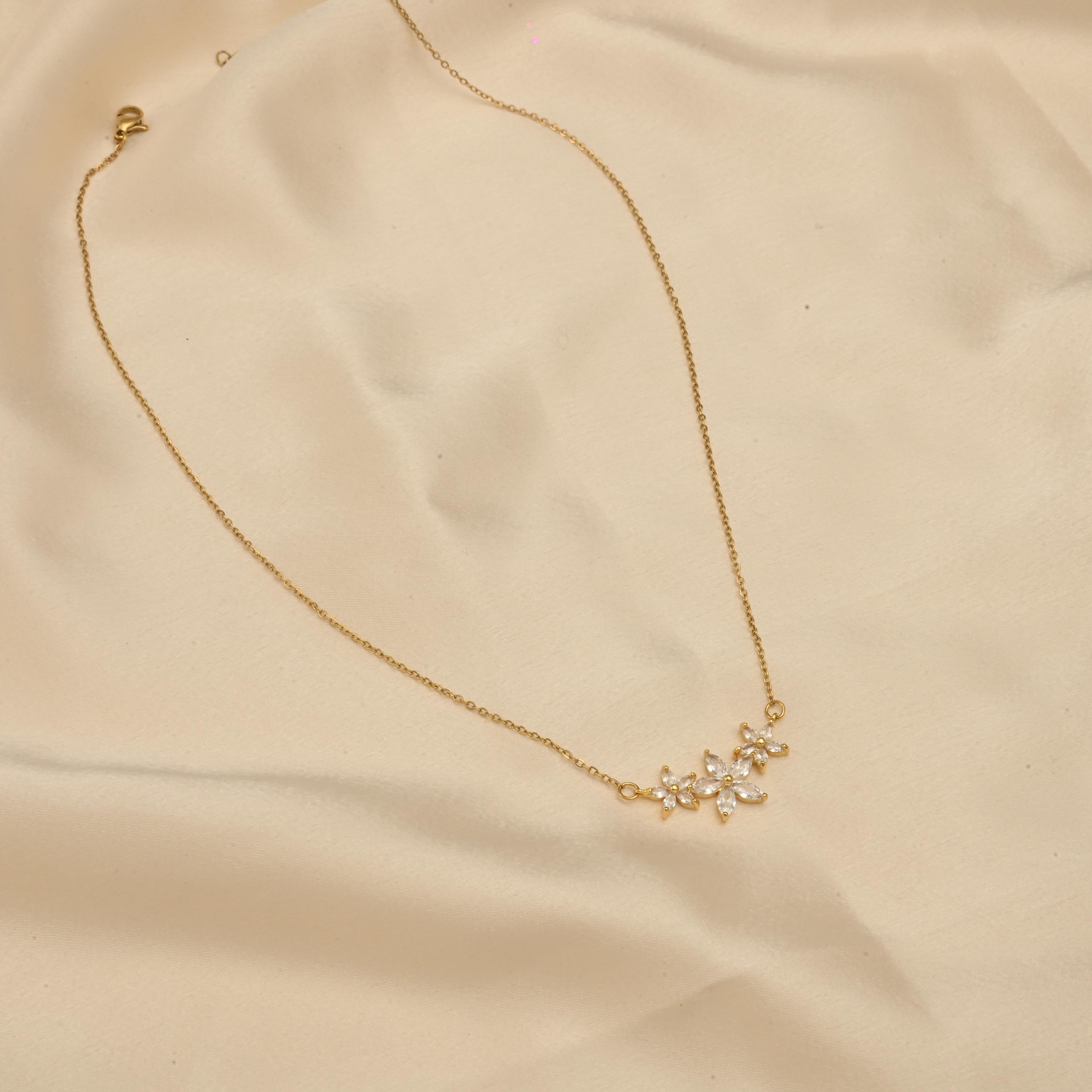 Delicate Golden Flower Necklace