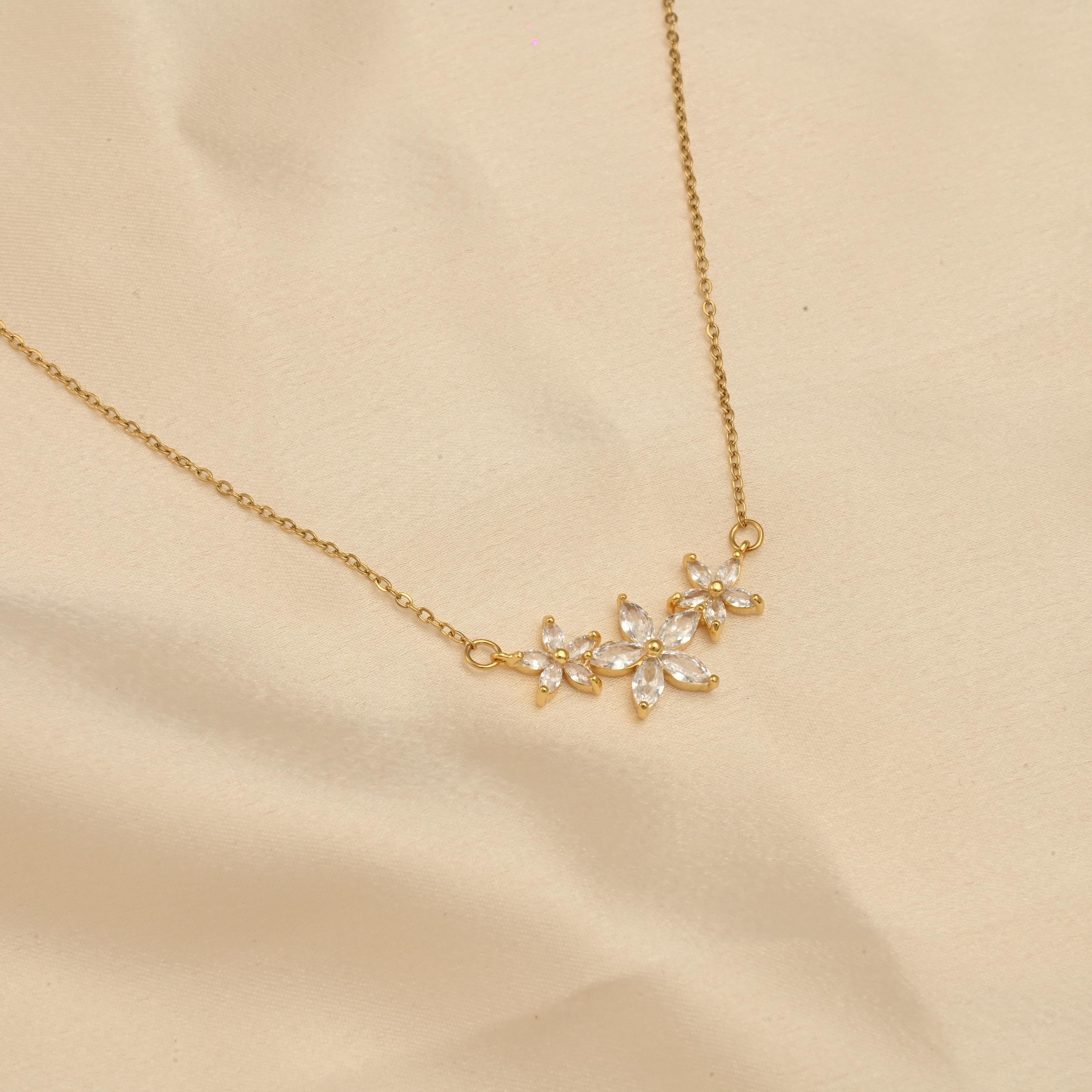 Delicate Golden Flower Necklace