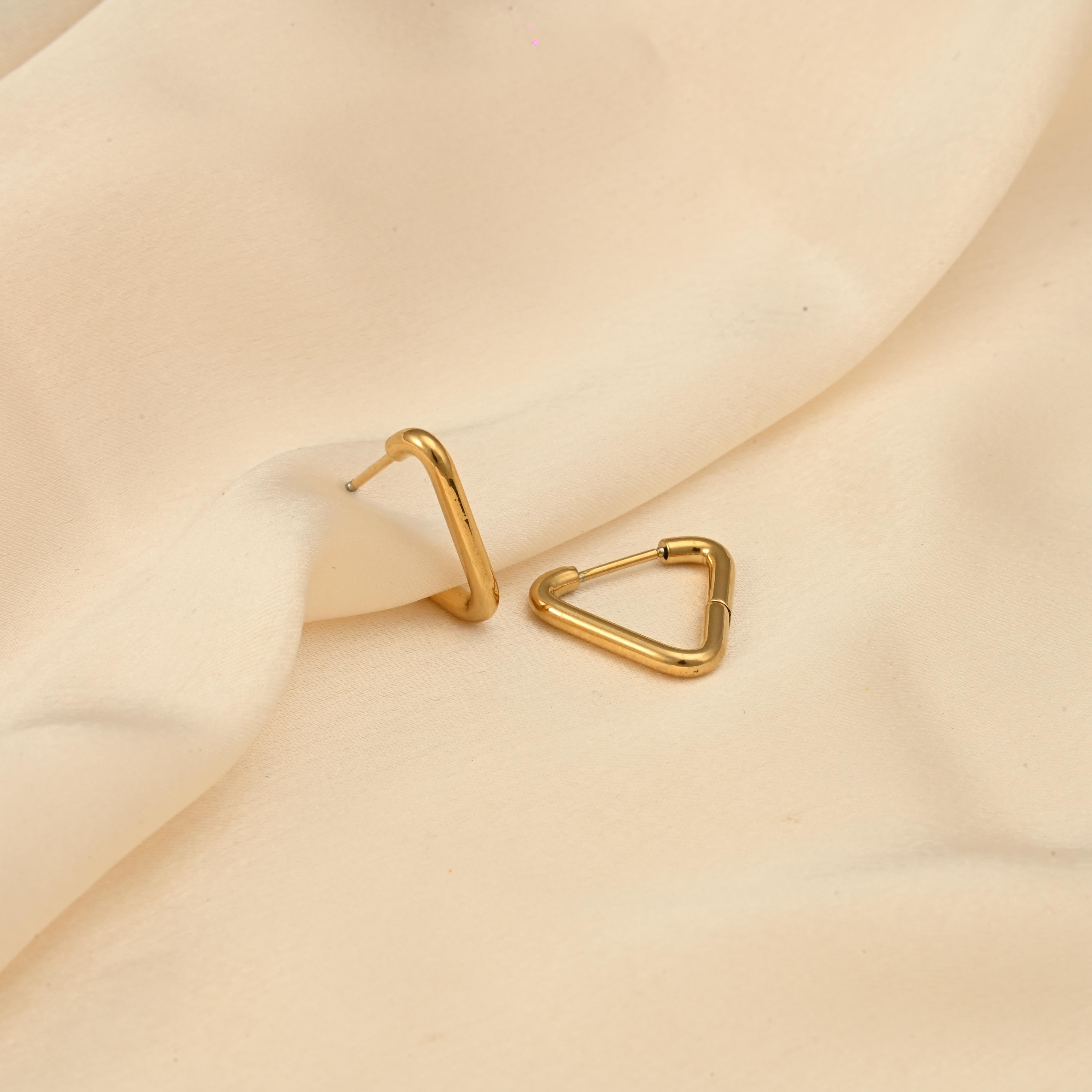 Rounded Triangle Hoop Earrings, Suhi