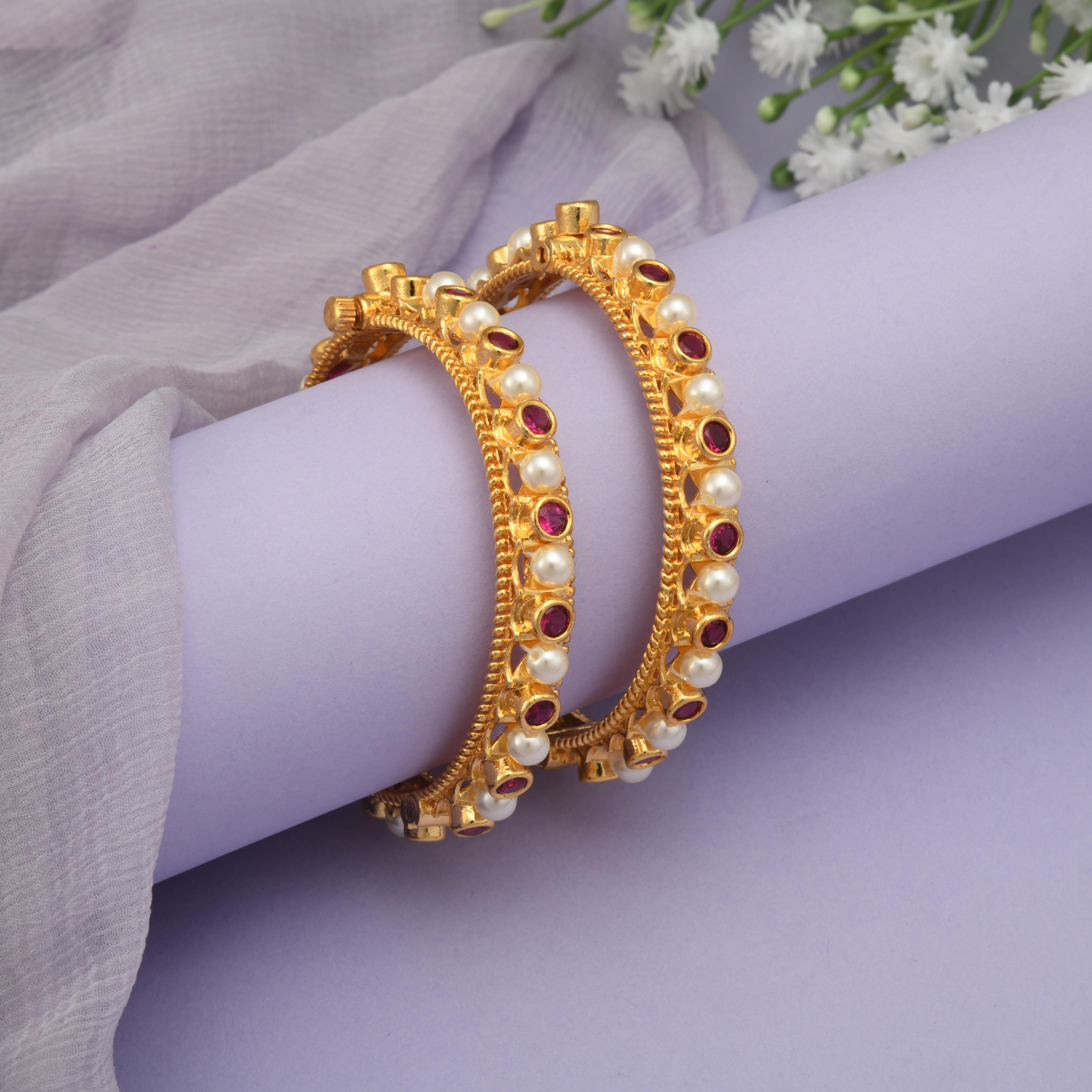 Elegant Pearl Bangles
