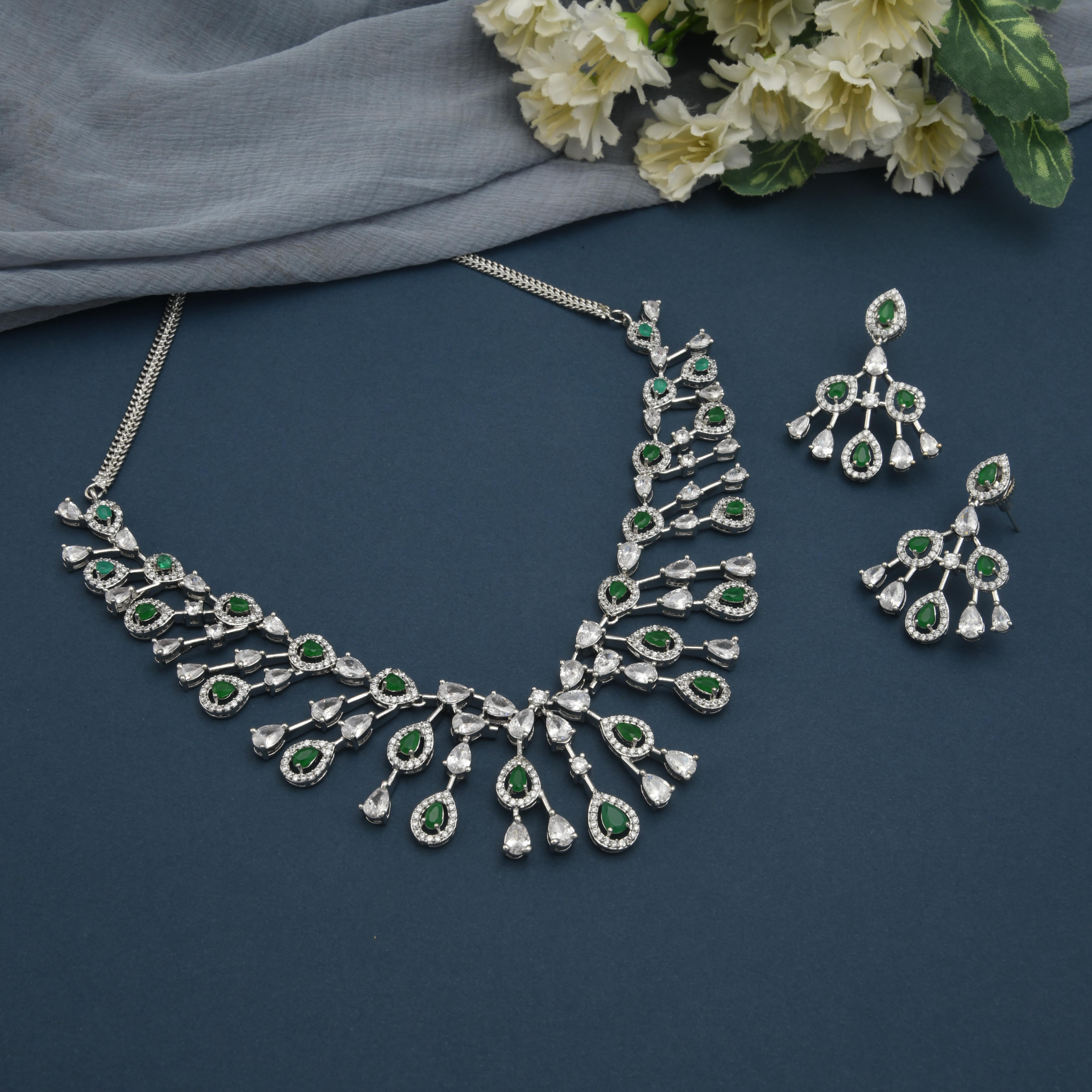 Naira CZ Diamond Necklace Set