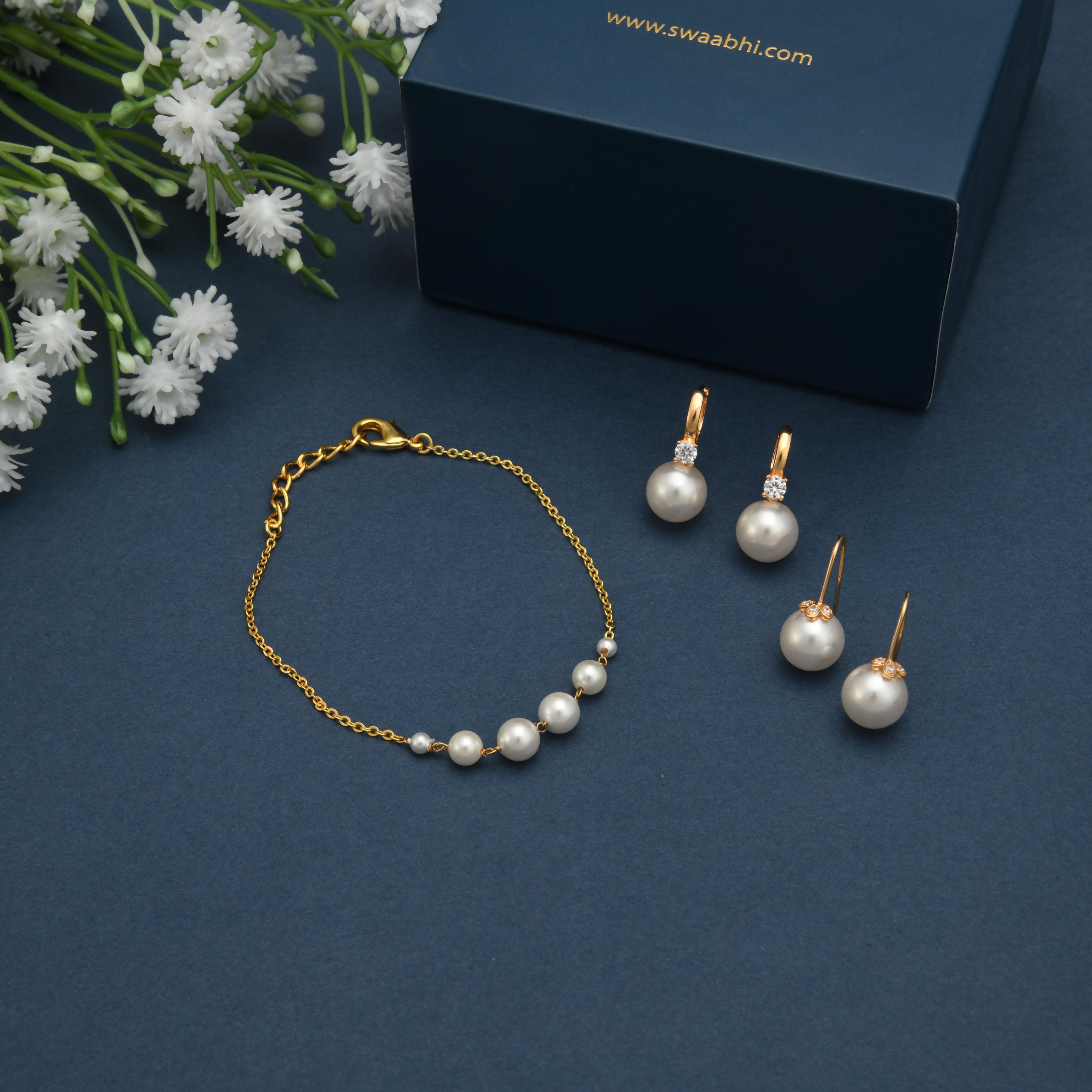 Niya Pearl Set – Earrings & Bracelet