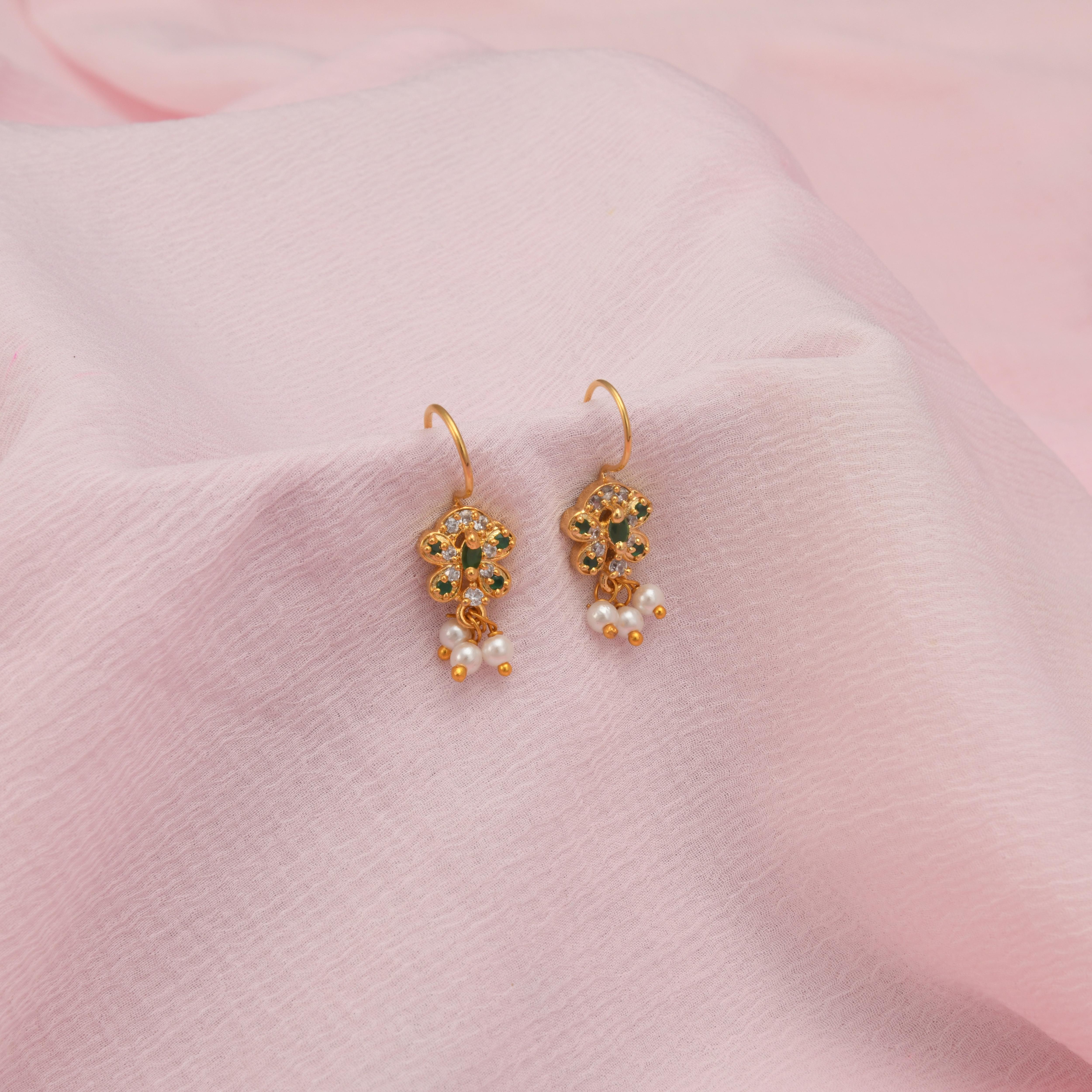 Butterfly Shape Green Stone Bugadi