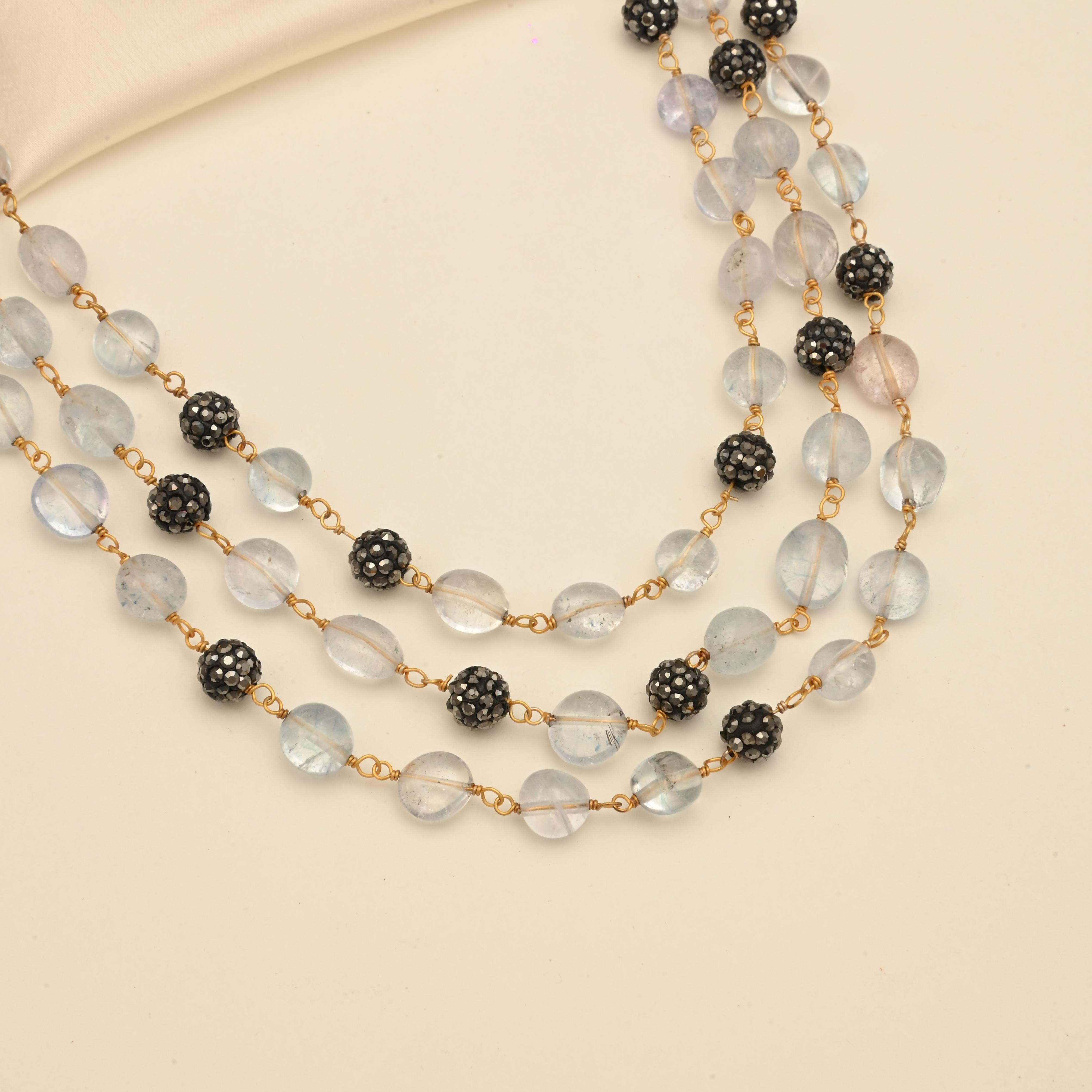 Quartz Beaded Layered Necklace
