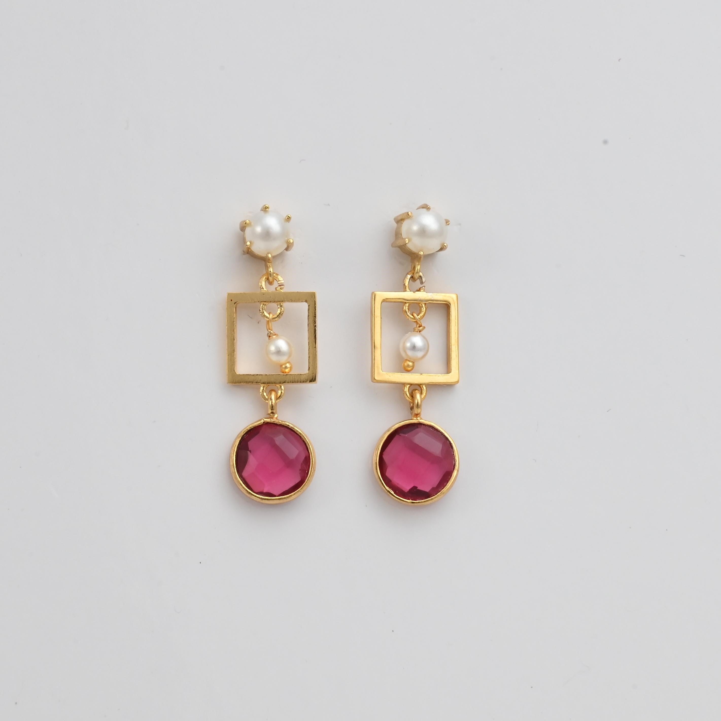 Ruby Pearl Dangler