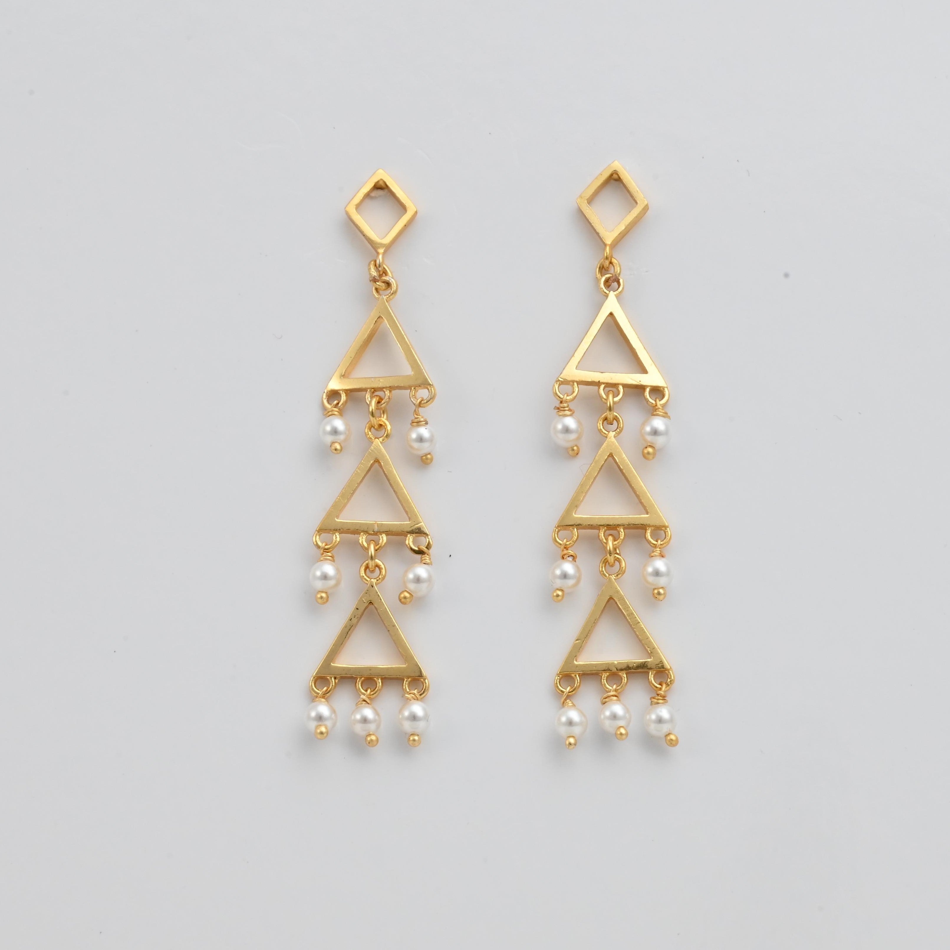 Gold Pearl Danglers
