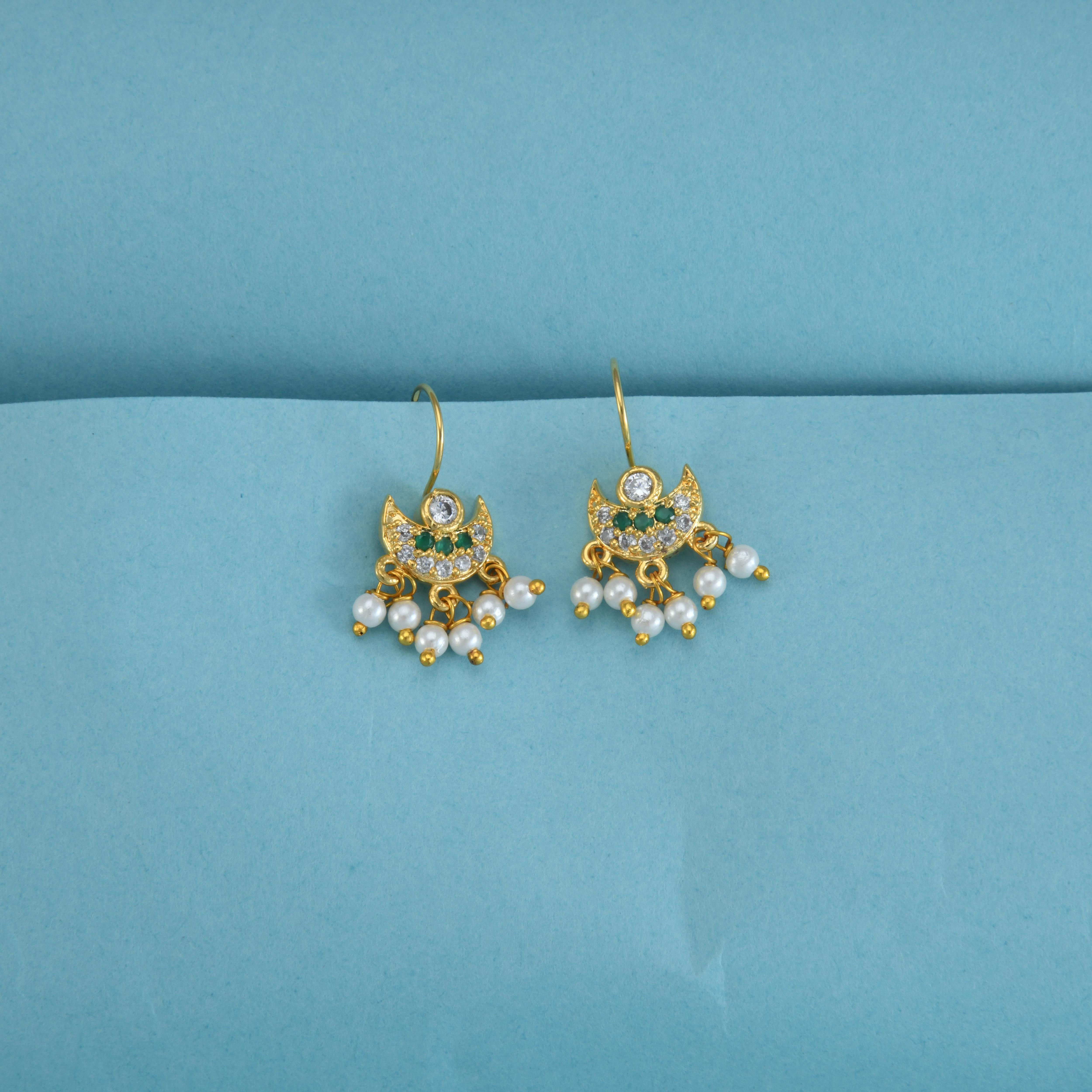 Small Chandra Green CZ Bugadi