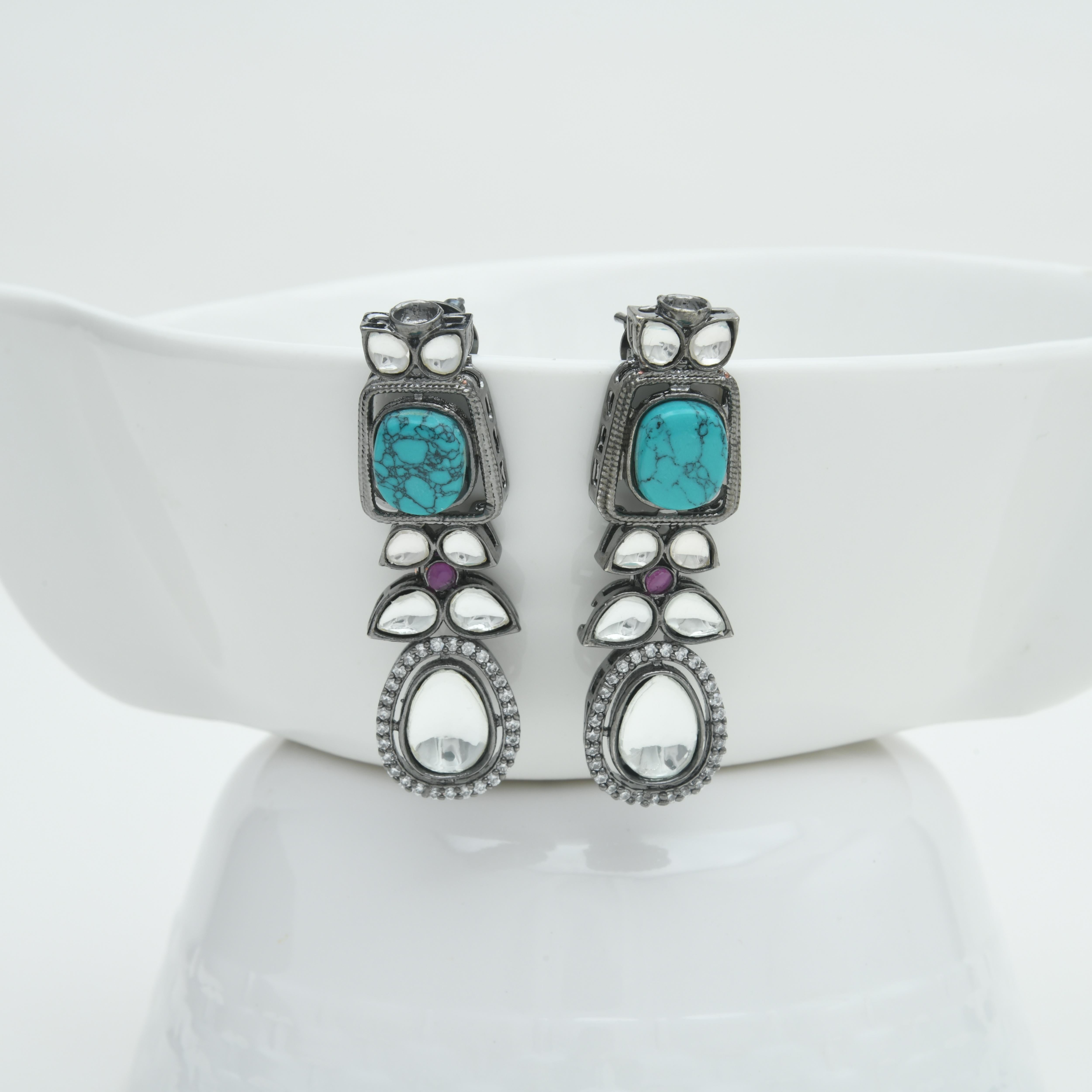 Dark Toned CZ Earrings