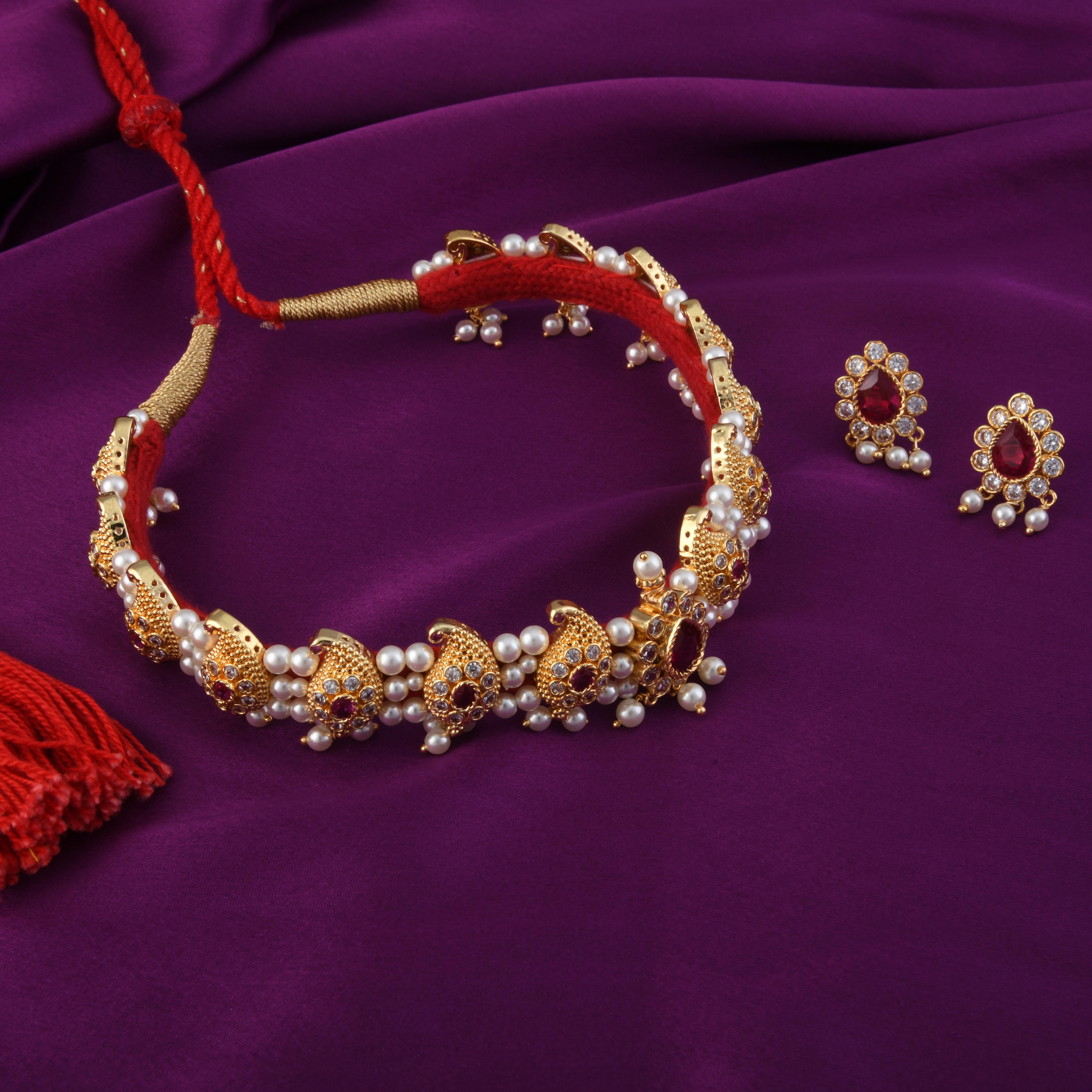 Pink Koyari Maharashtrian Necklace
