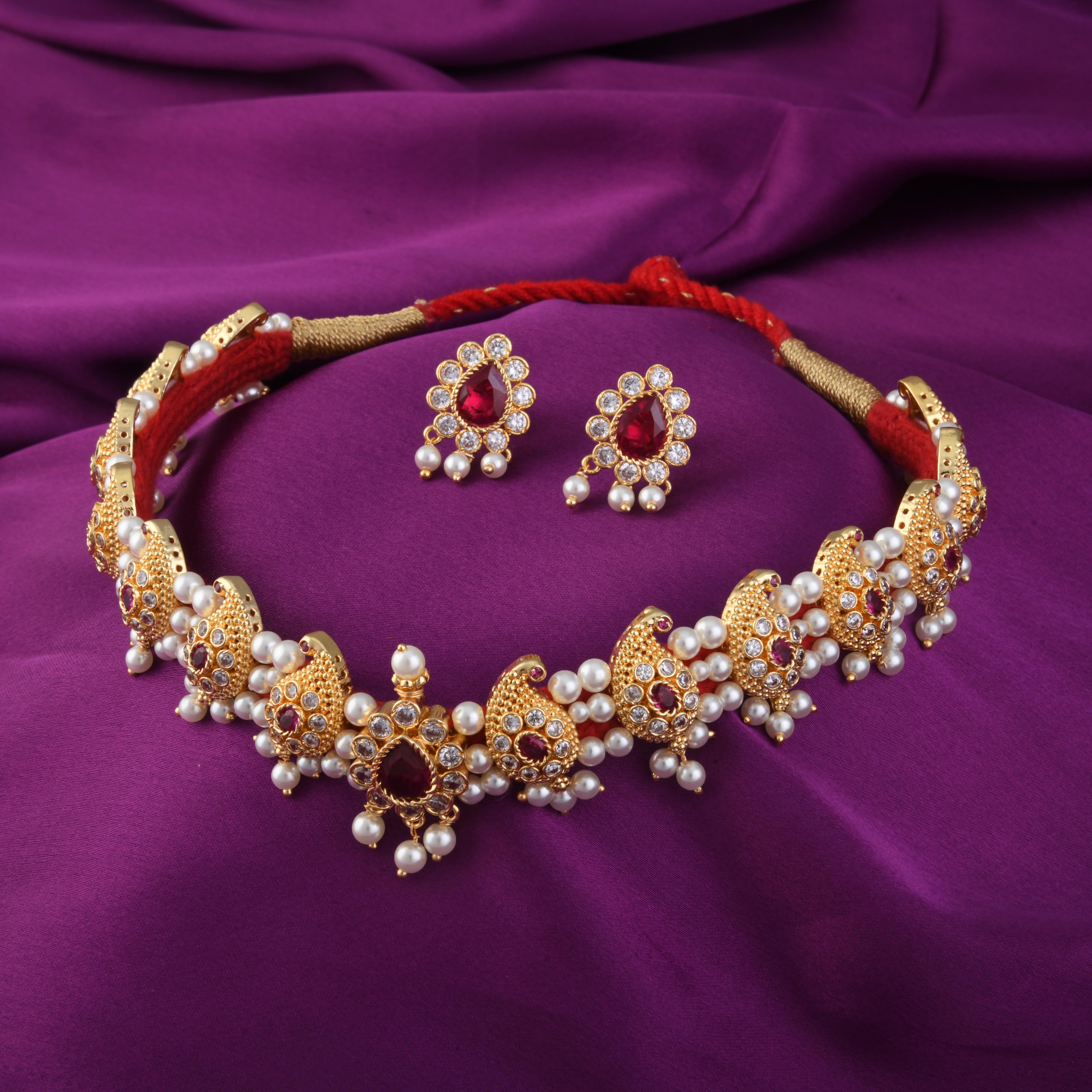 Pink Koyari Maharashtrian Necklace