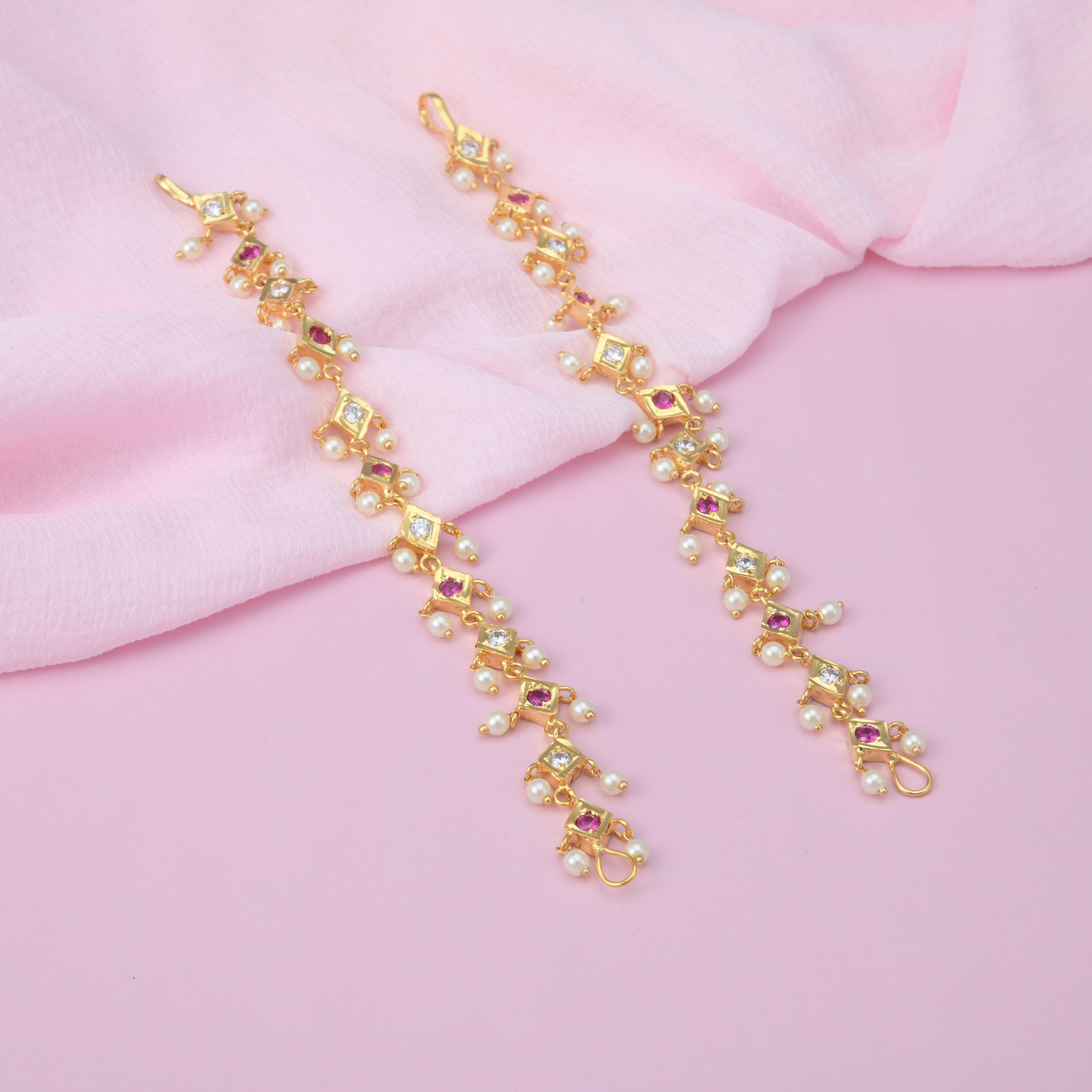 Nishita Pearls Ear Chain