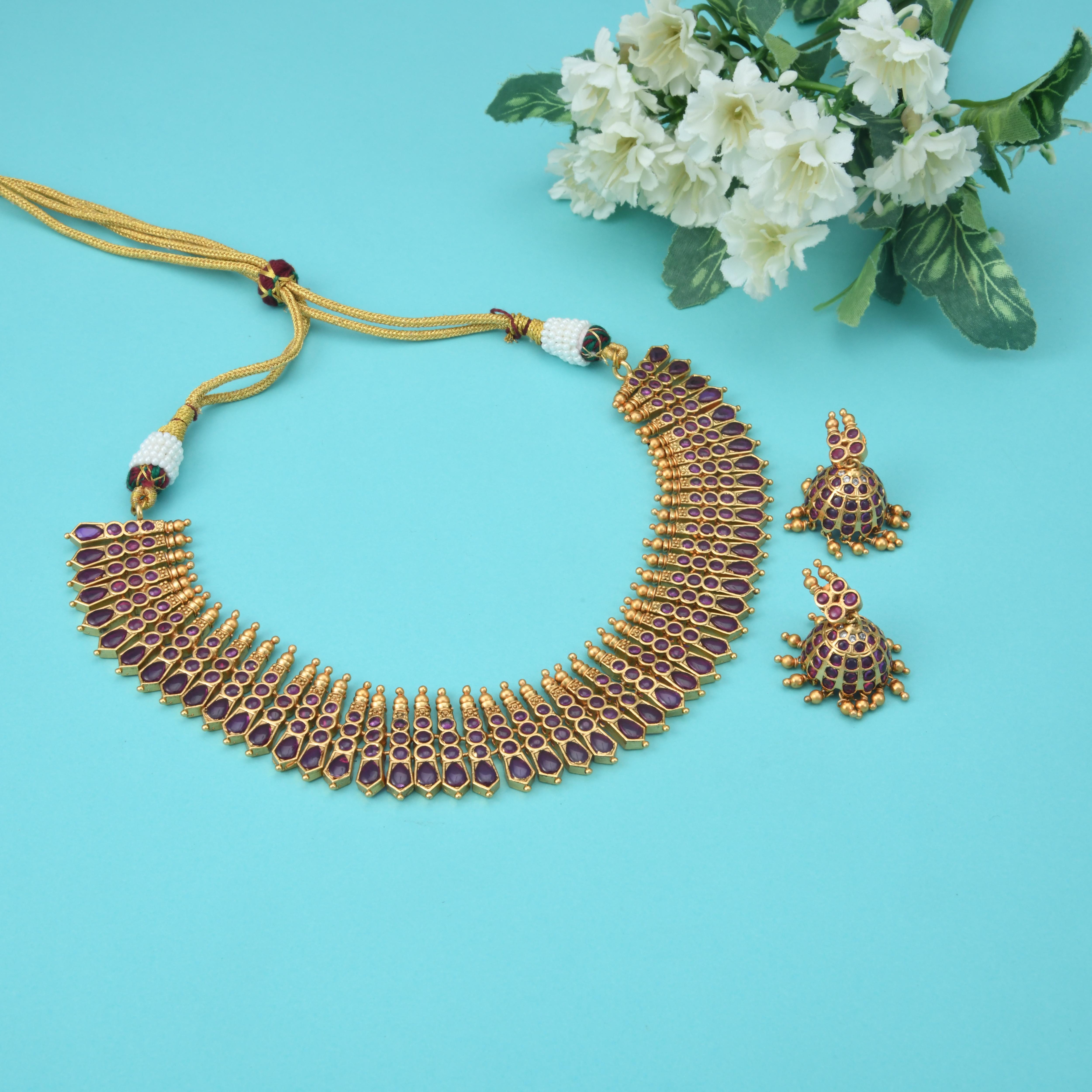 Ojaswitha Temple Necklace Set