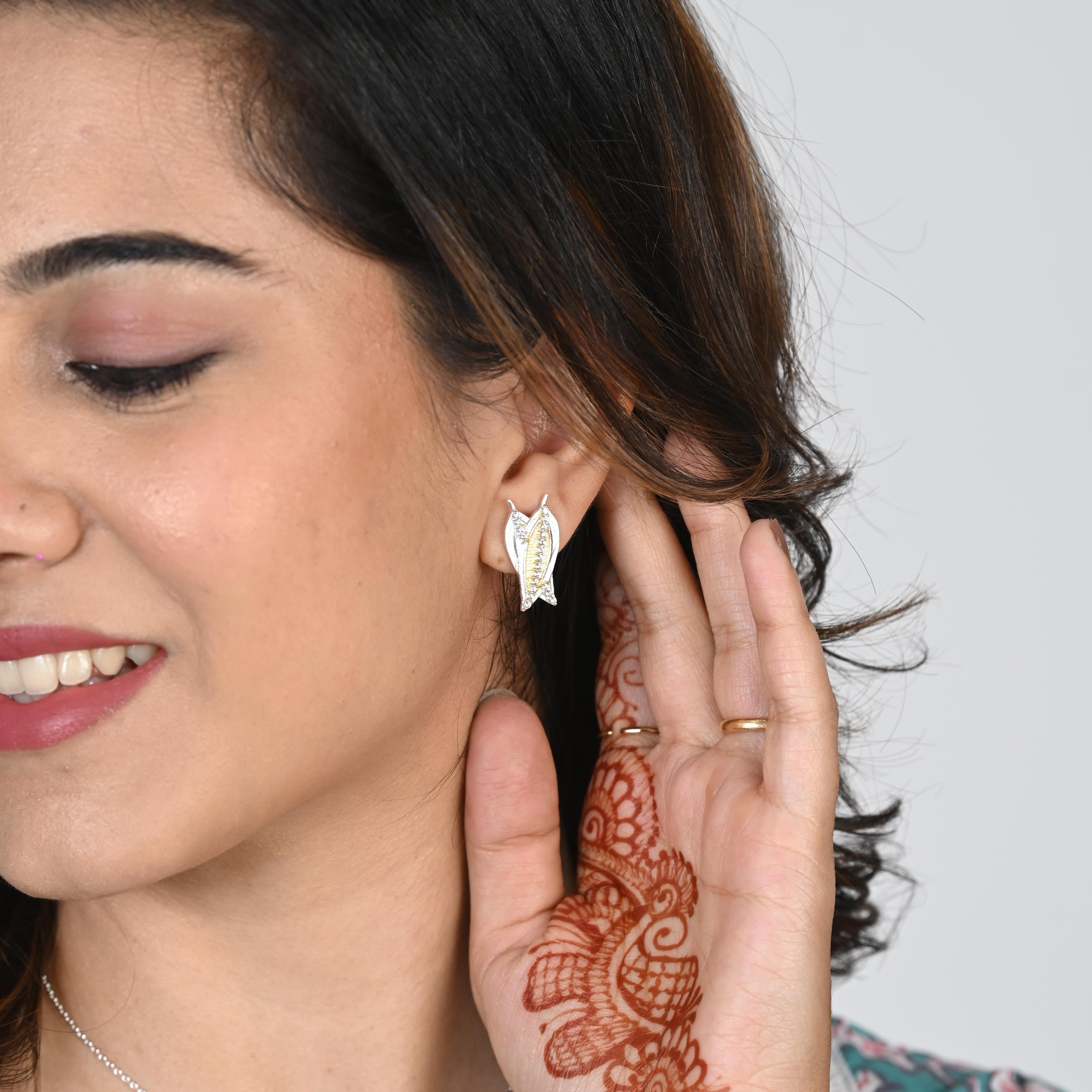 Bay Leaf Gold+Silver Spice Earrings