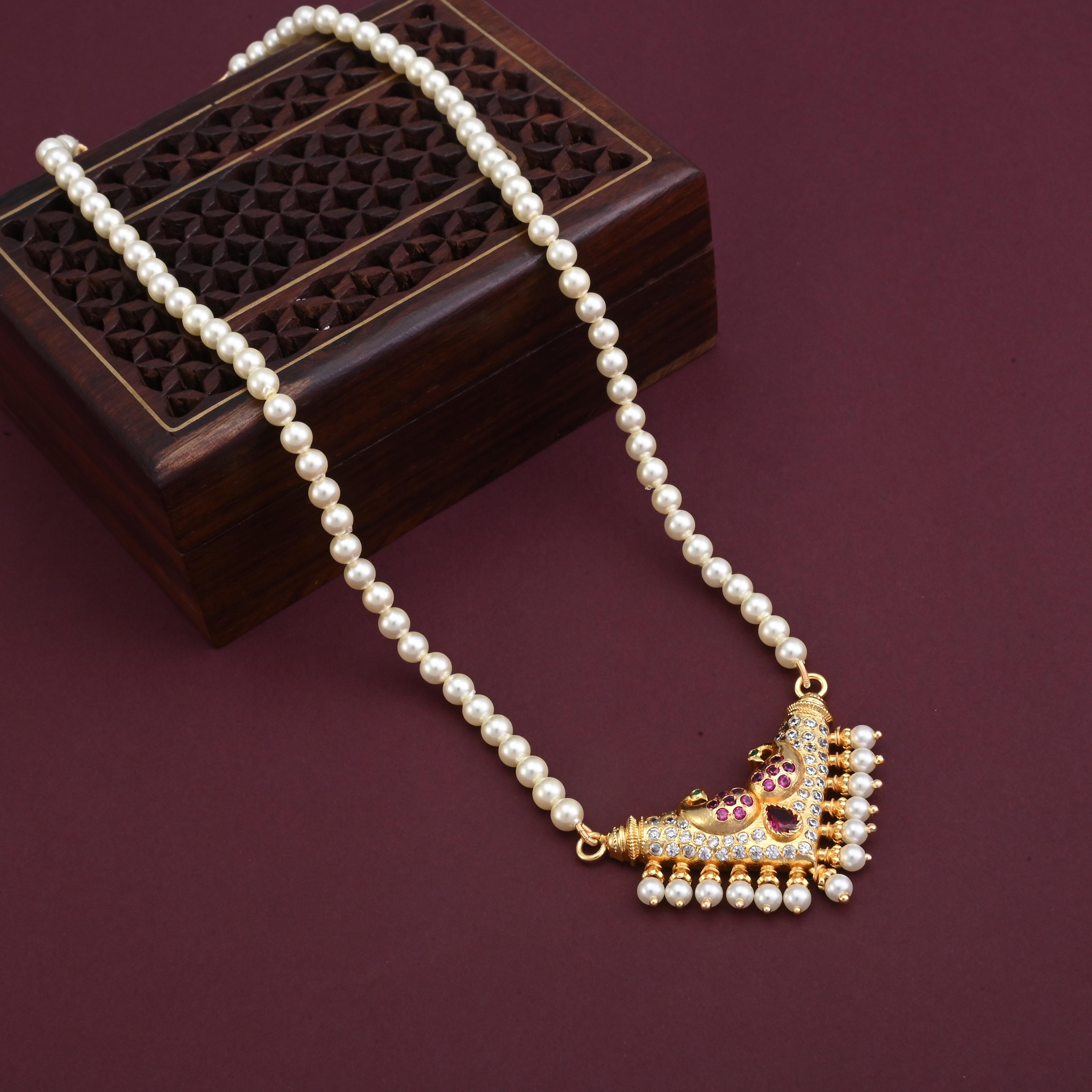 Maharashtrian MayurMukhi Pearl Necklace