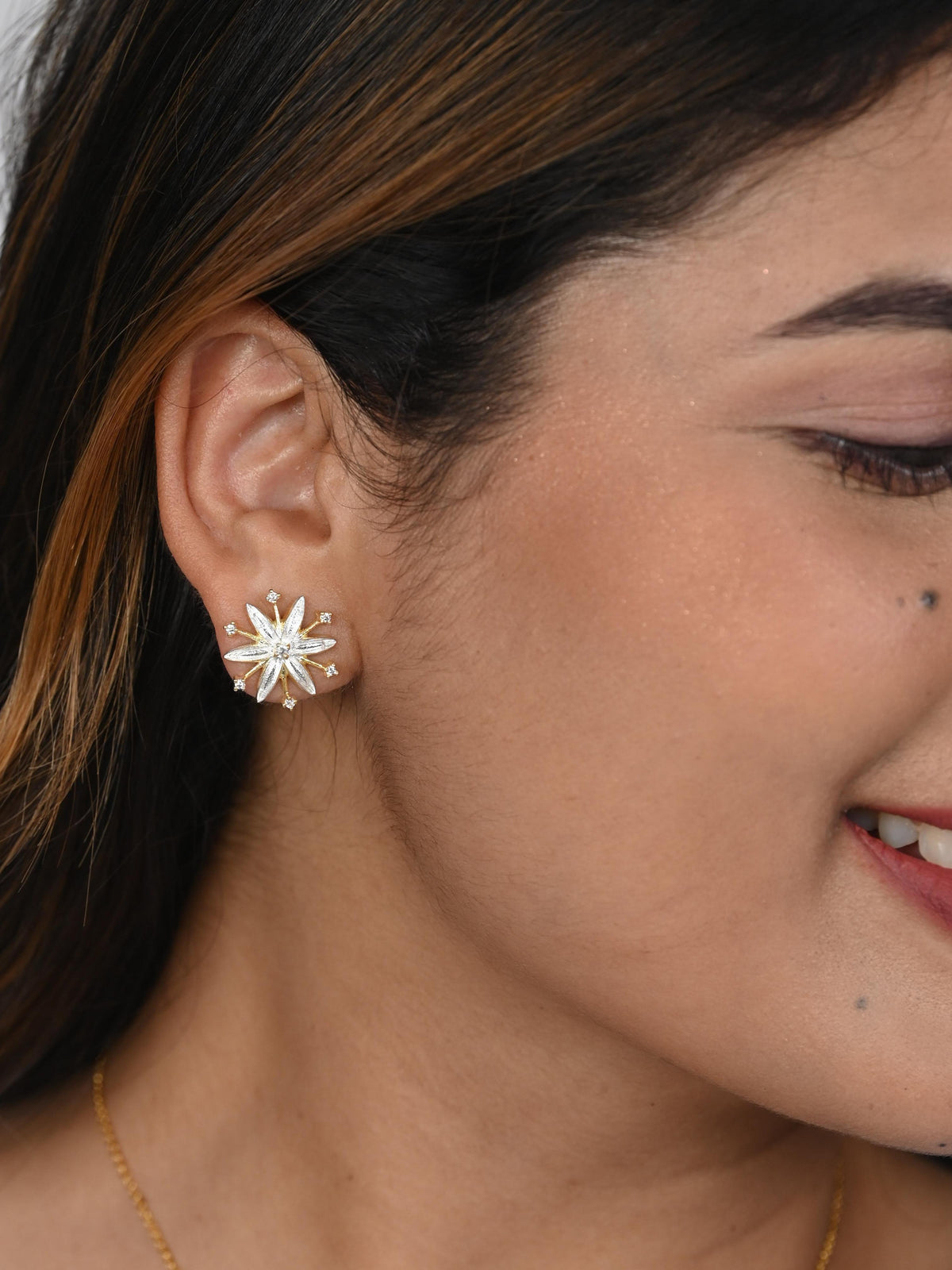 Star Anise Gold+Silver Spice Earrings