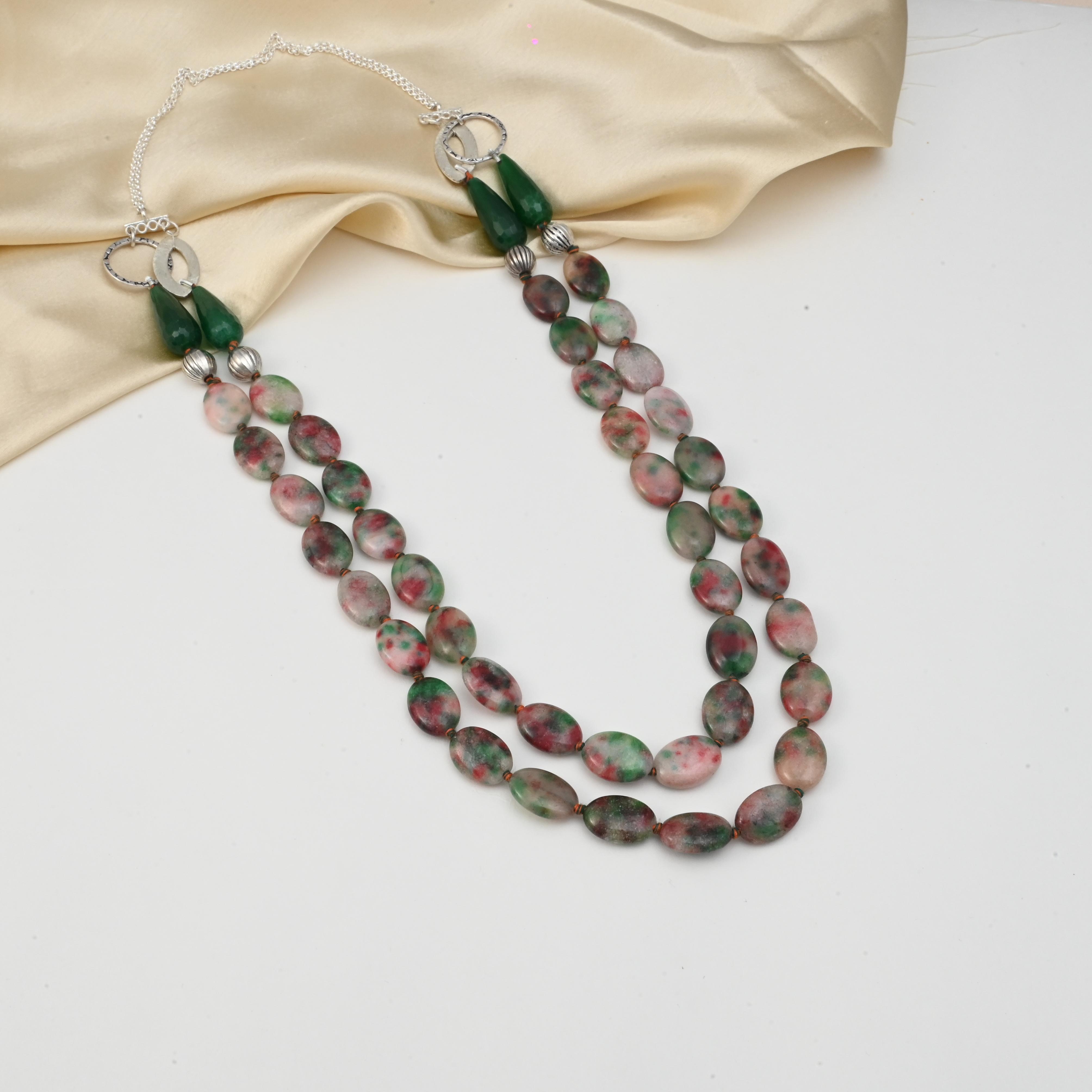 Blush & Mint Agate Necklace