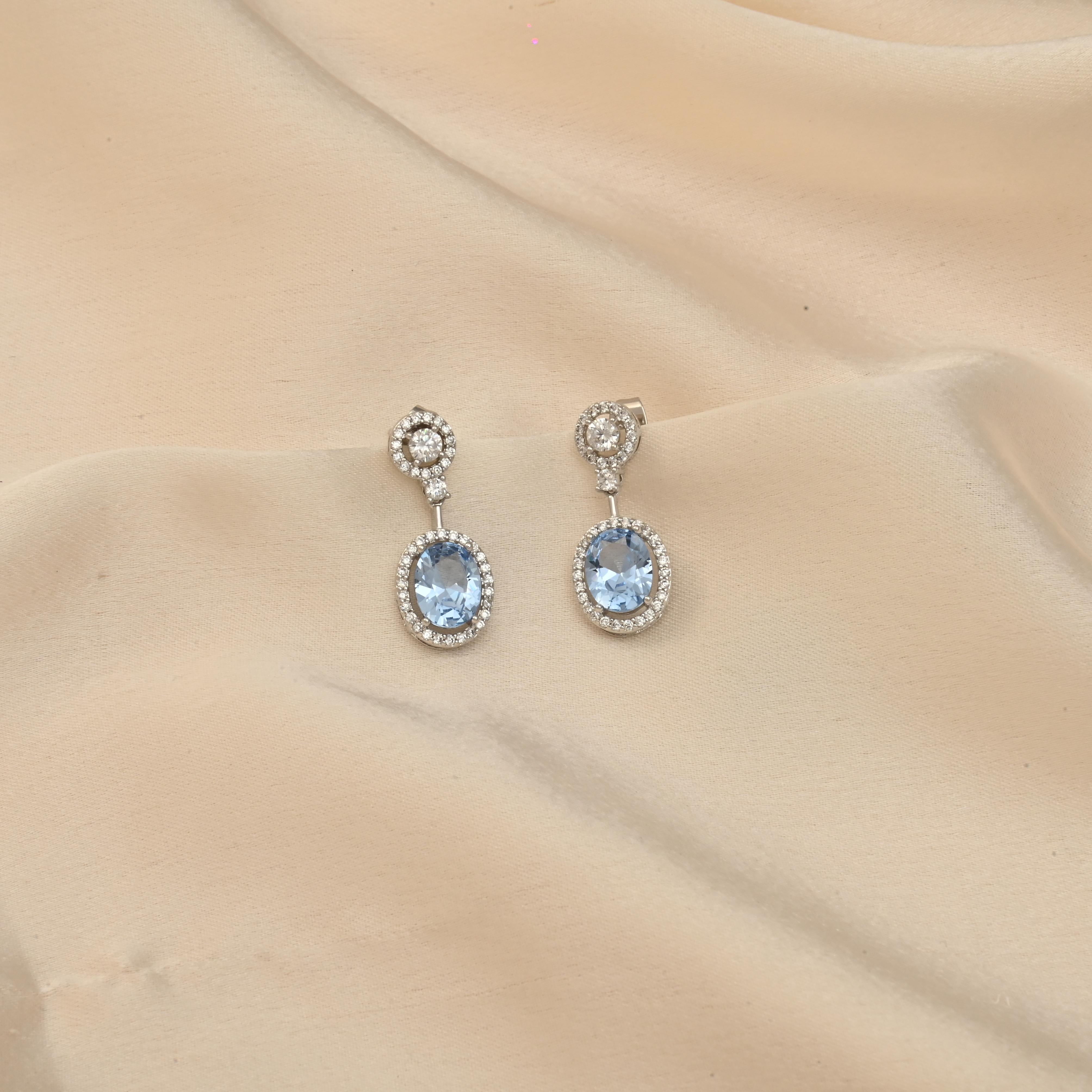 CZ Diamond Dangler Earrings