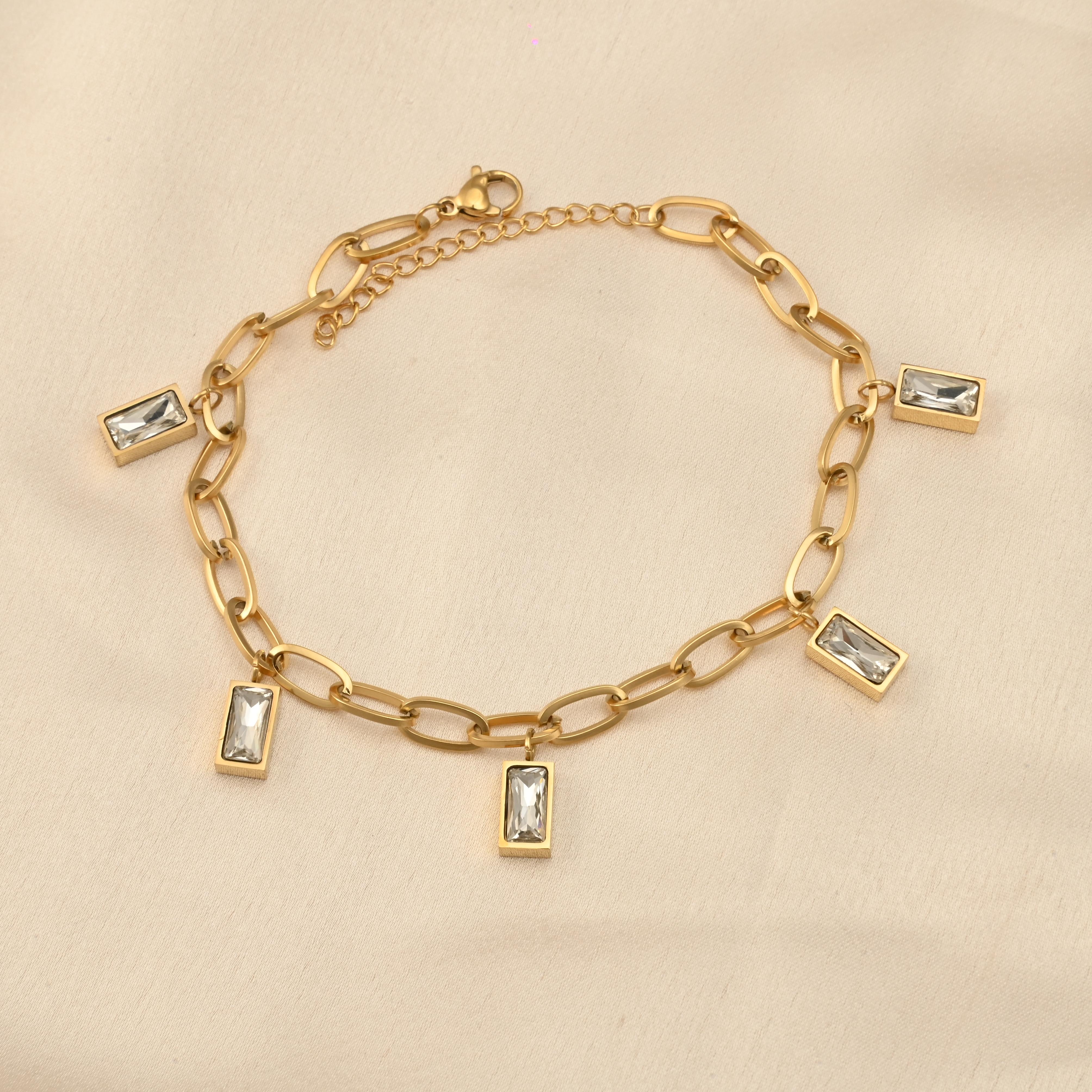 Cubic Zirconia Baguette Bracelet, Mia