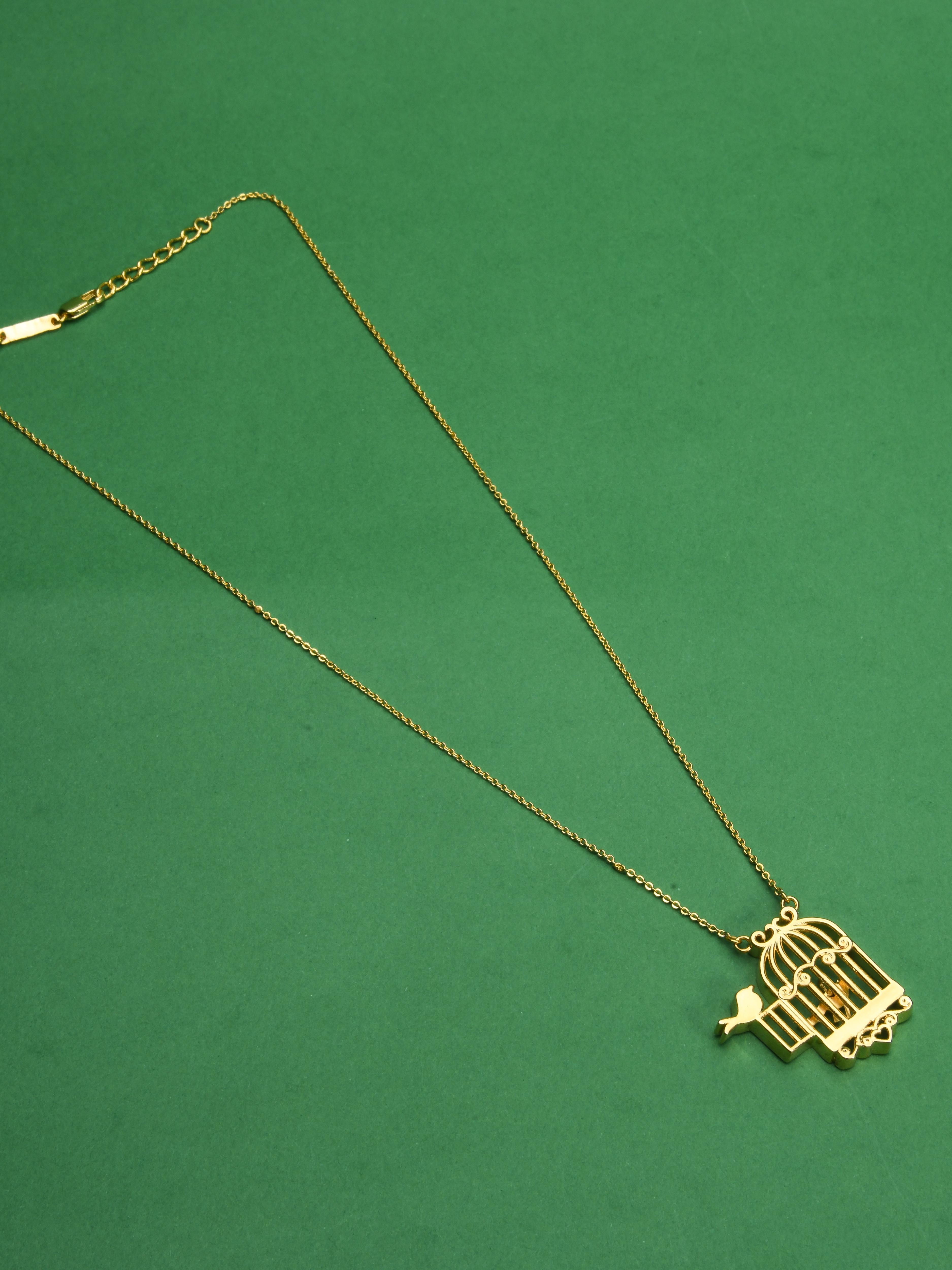 Bird Cage Pendant Necklace