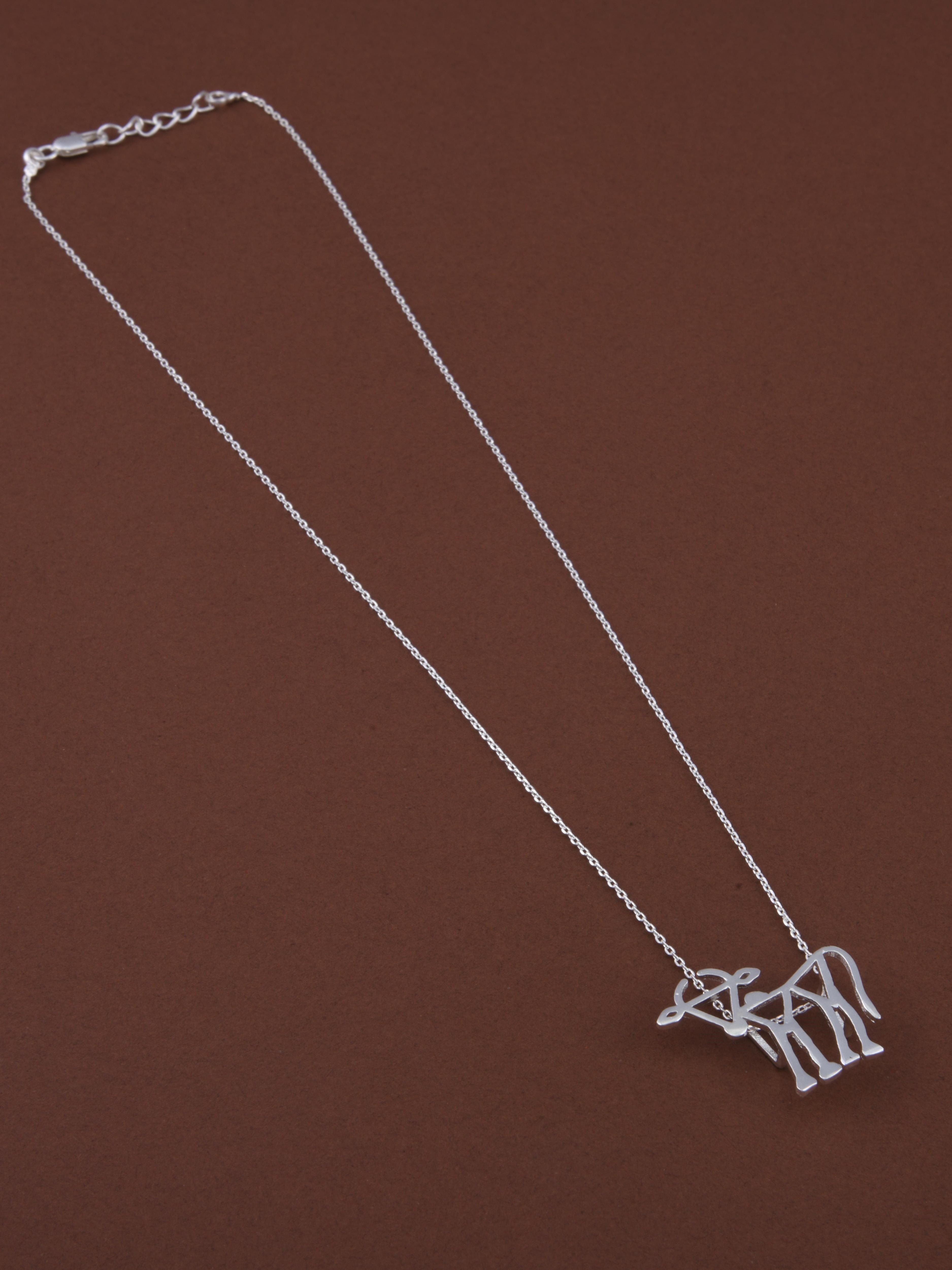 Warli Cow Pendant Necklace