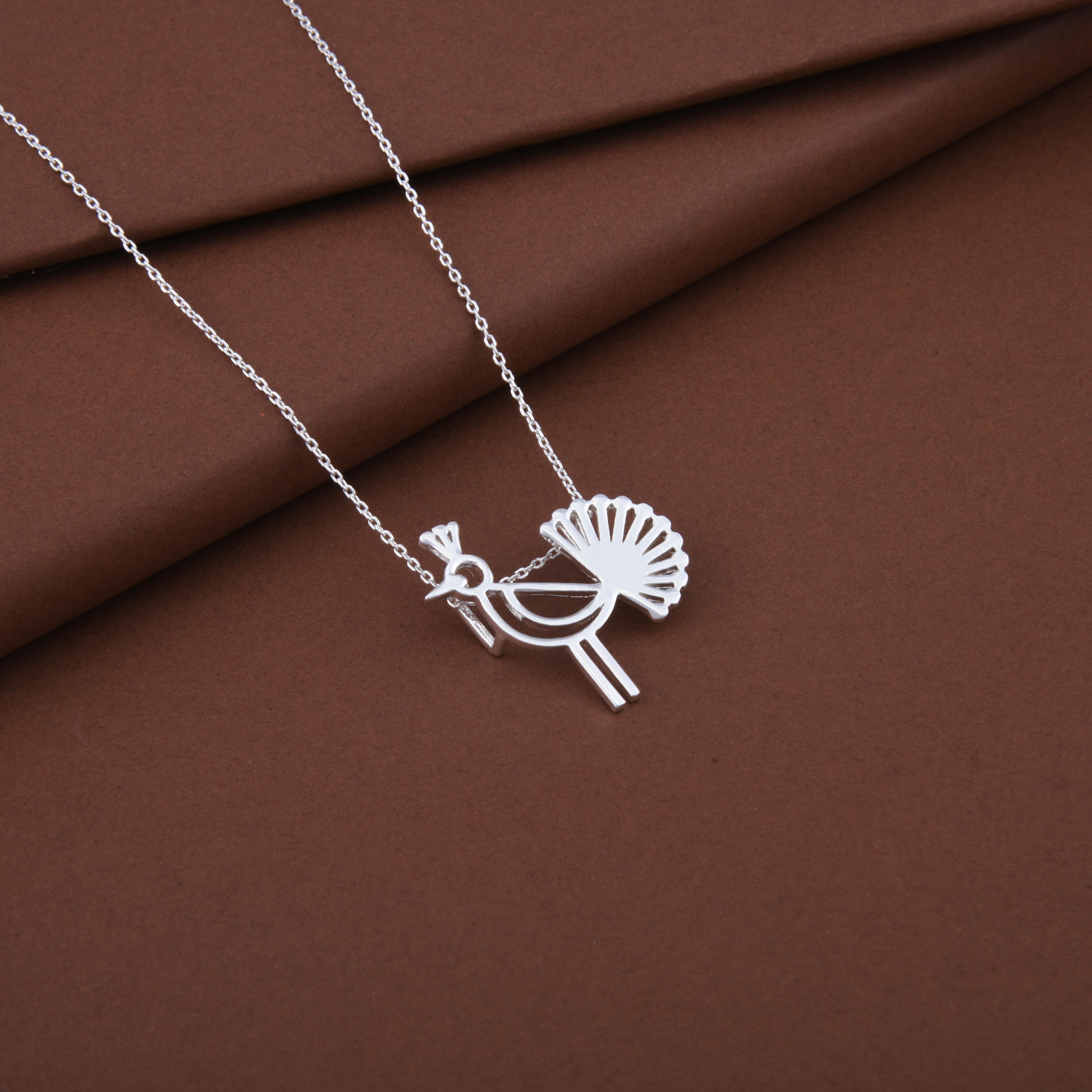 Peacock Warli Pendant Necklace