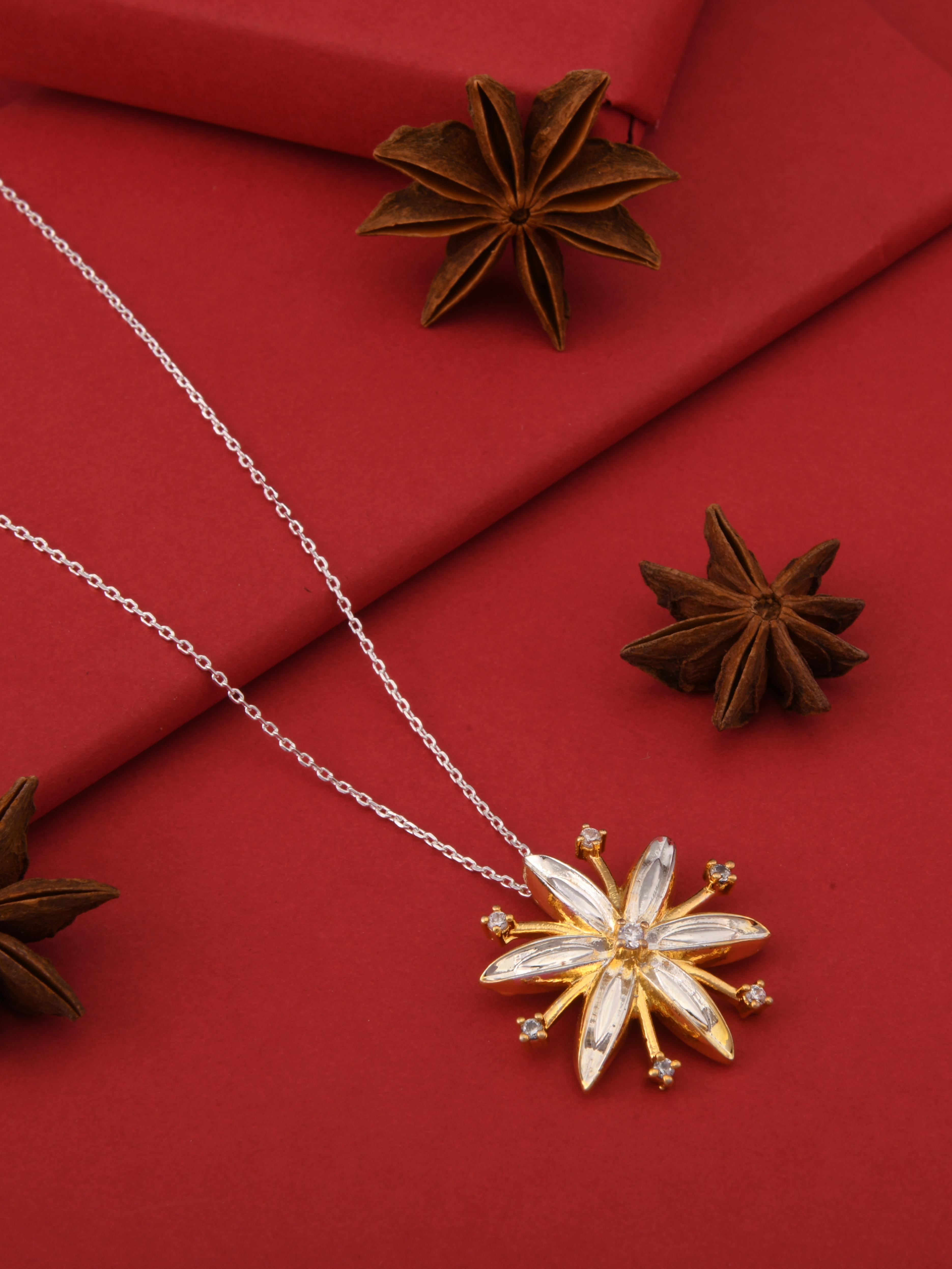 Star Anise Gold+Silver Spice Pendant Necklace