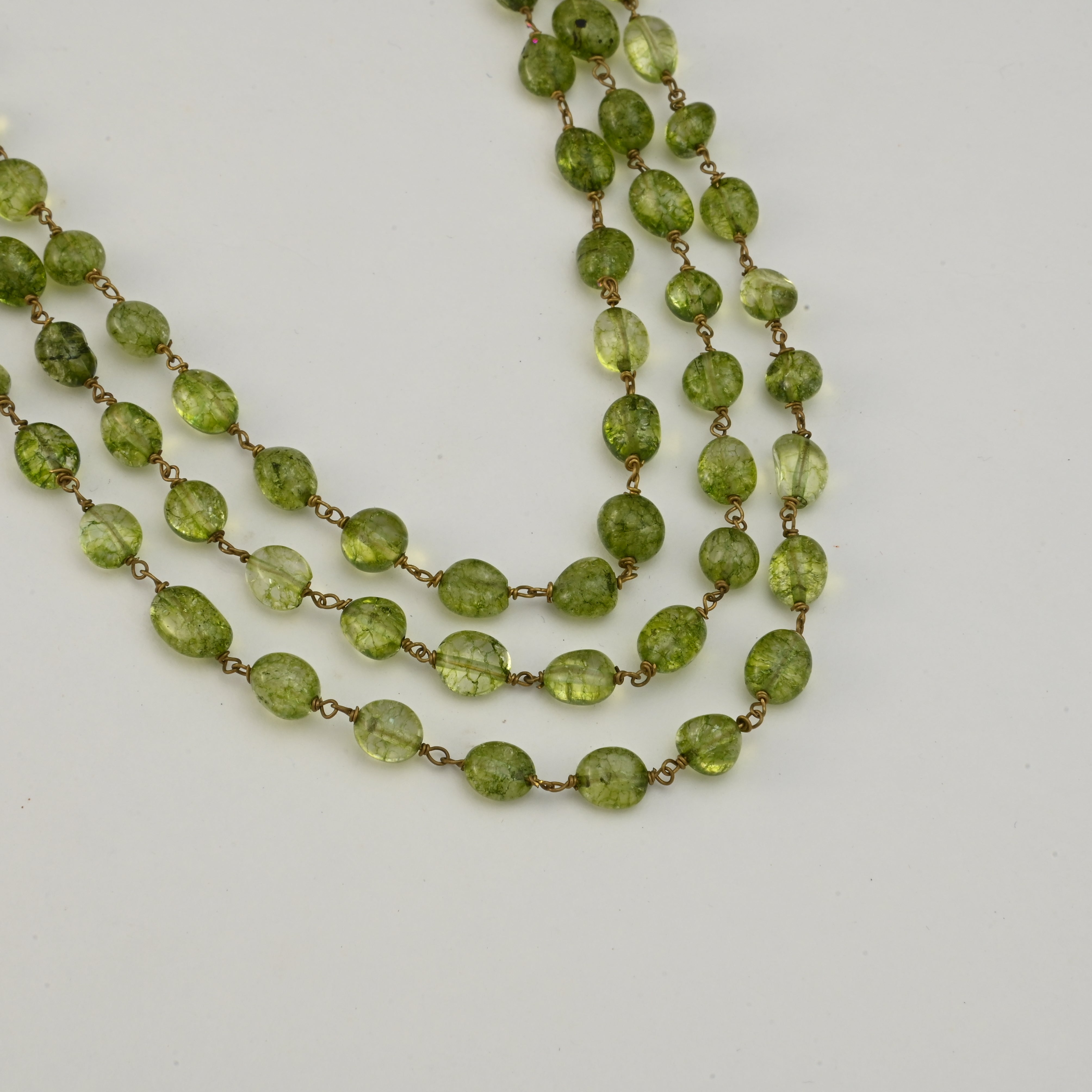 Peridot Beads Necklace, Layered