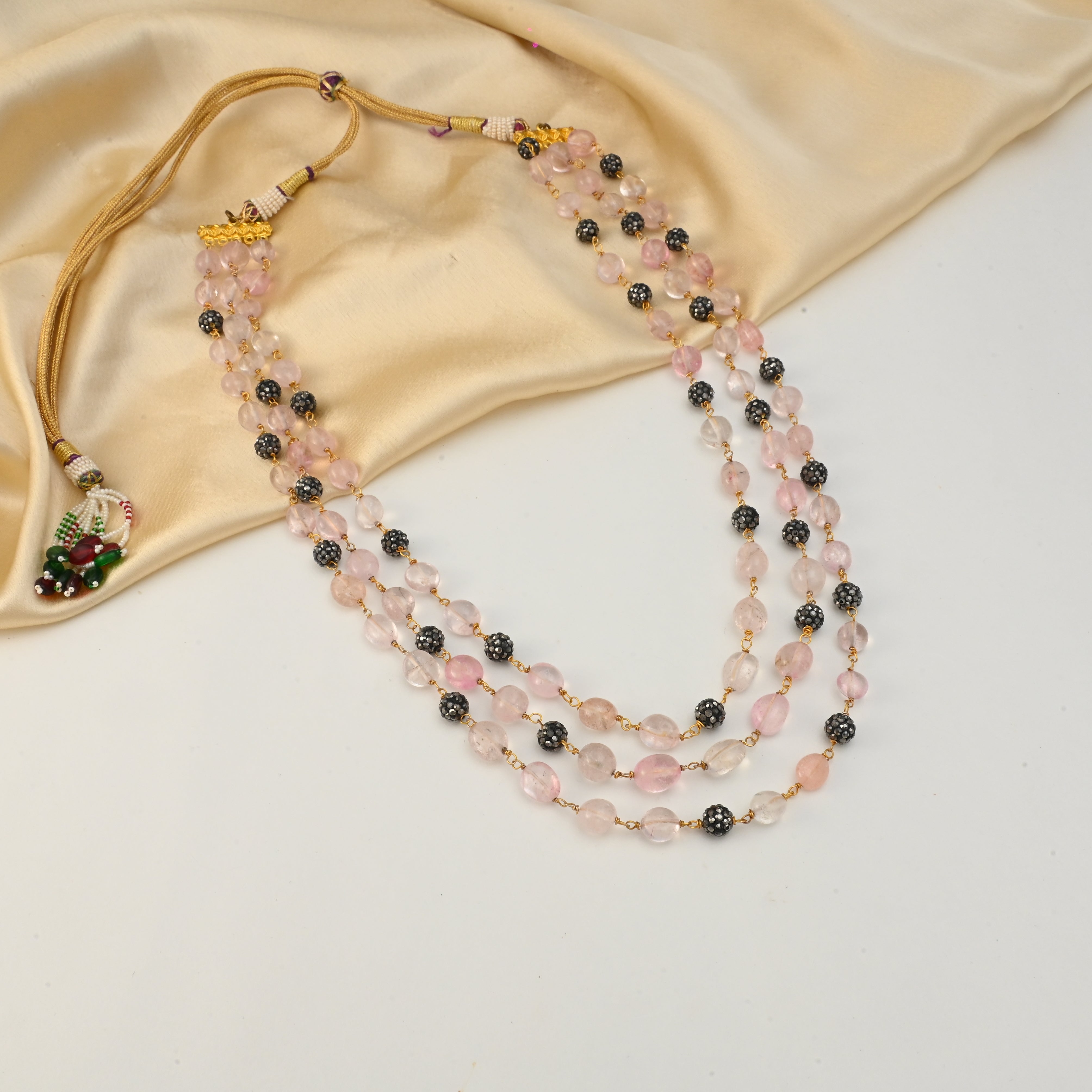 Quartz Beaded Layered Necklace