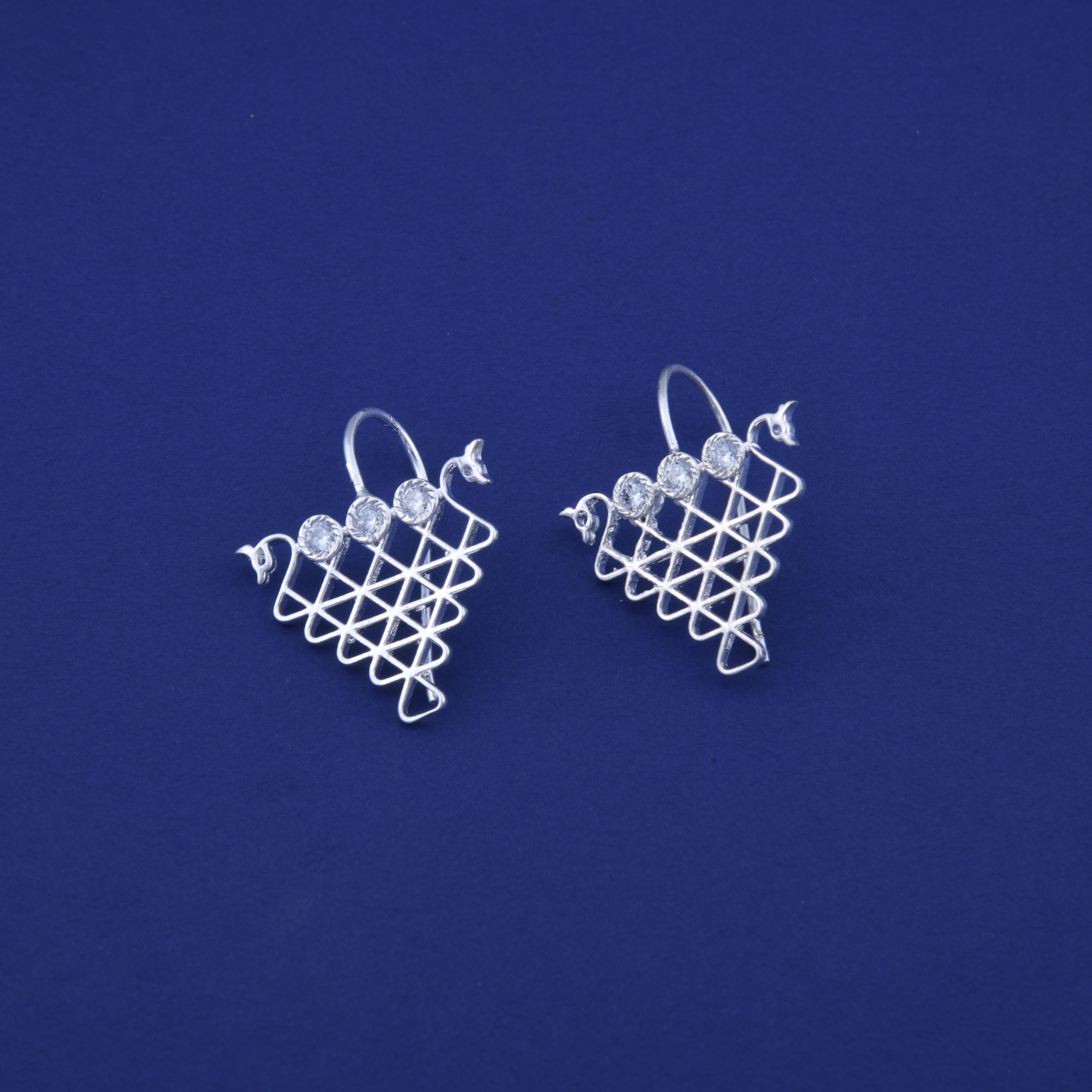 Saraswati Peacock Hook Earrings