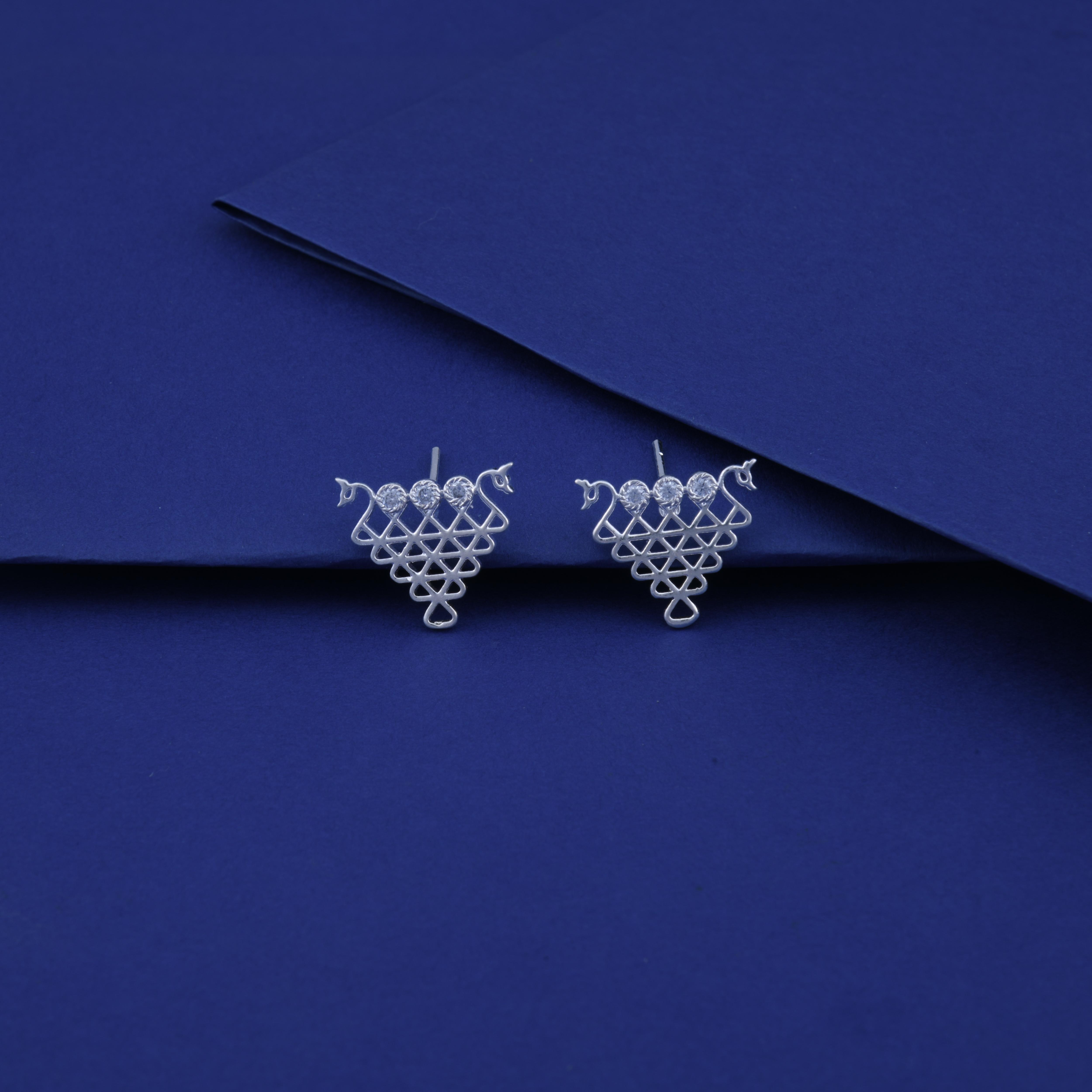 Saraswati Peacock Stud Earrings