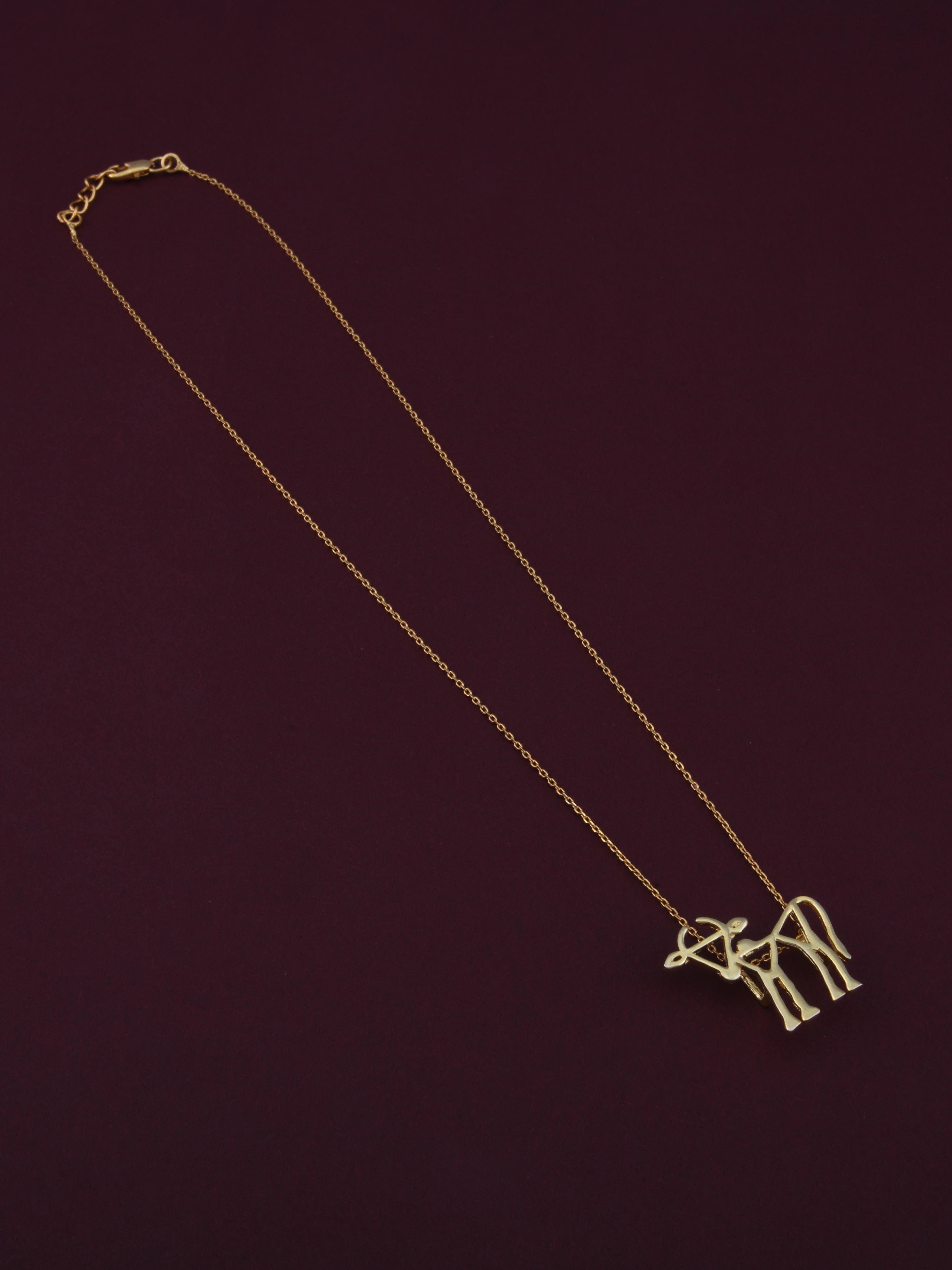 Warli Cow Pendant Necklace