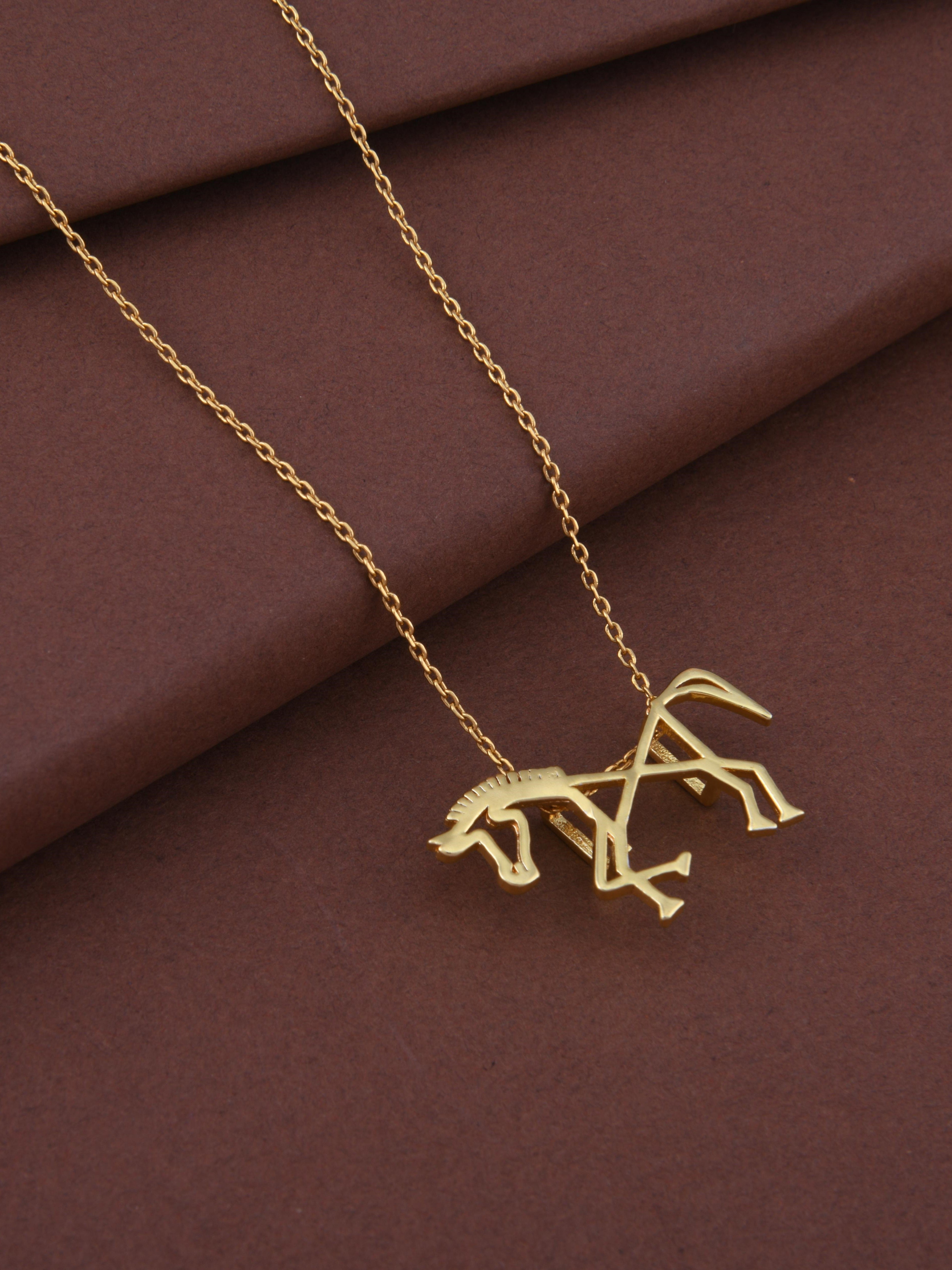 Warli Horse Pendant Necklace