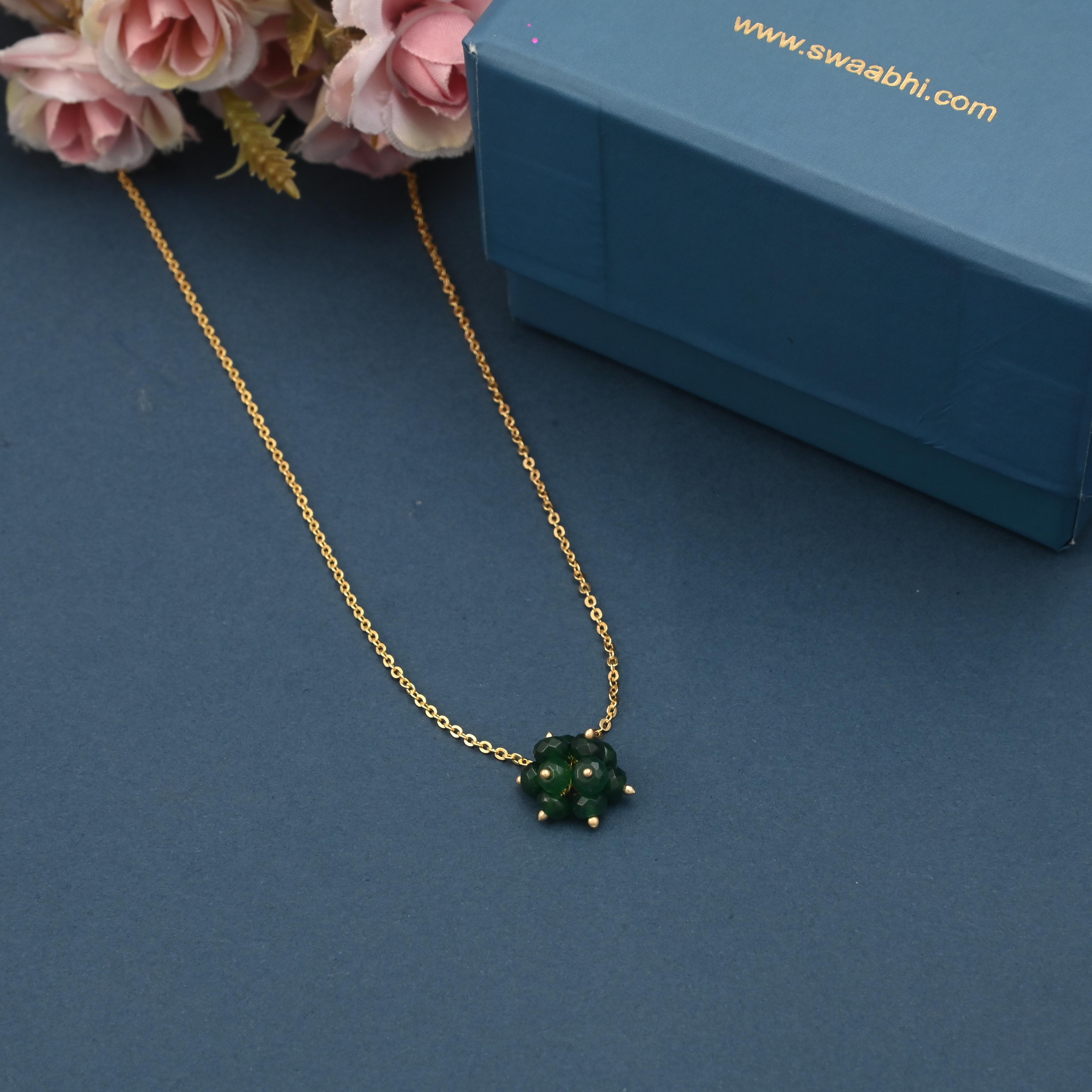 Coloured Beads Bunch Chain Necklace