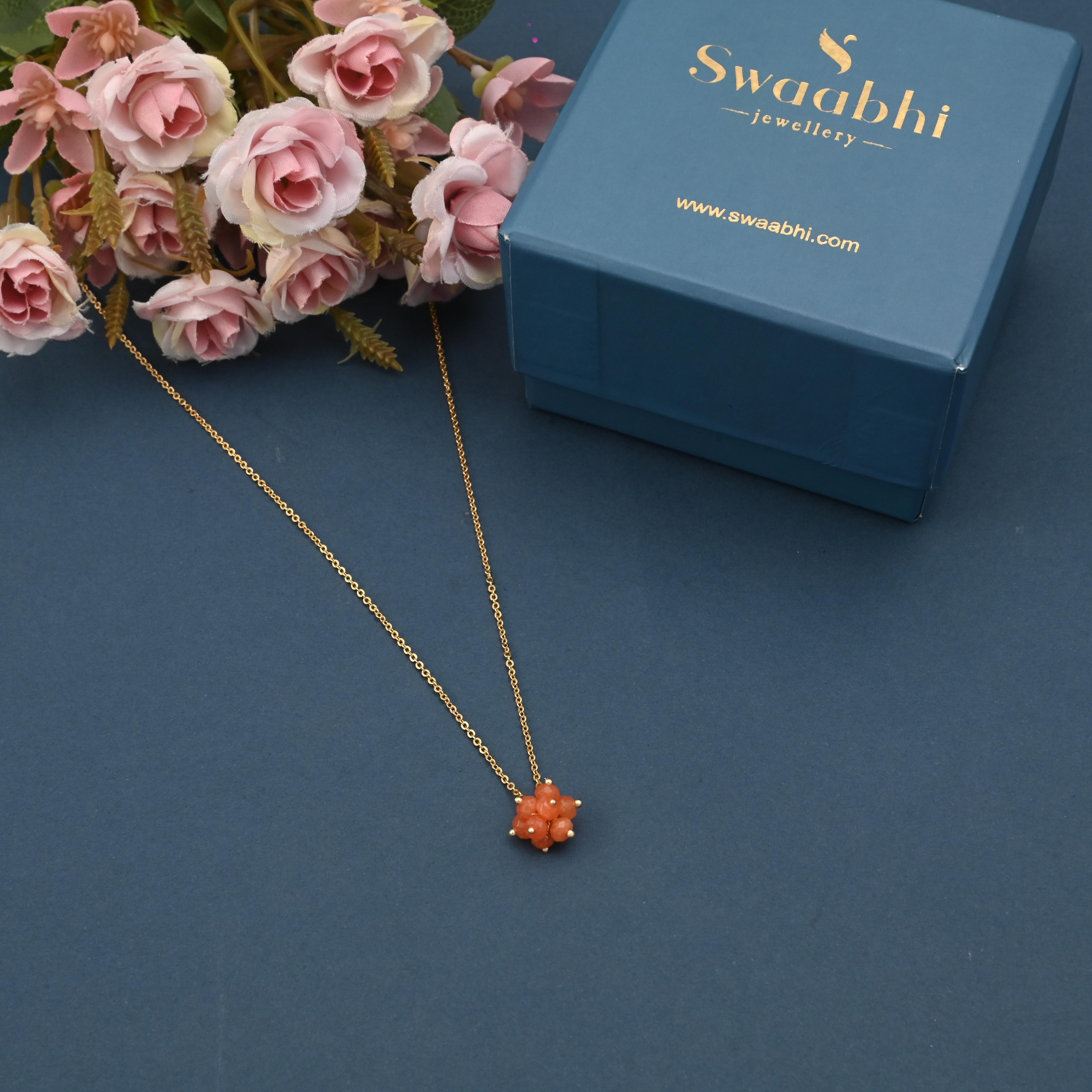 Coloured Beads Bunch Chain Necklace