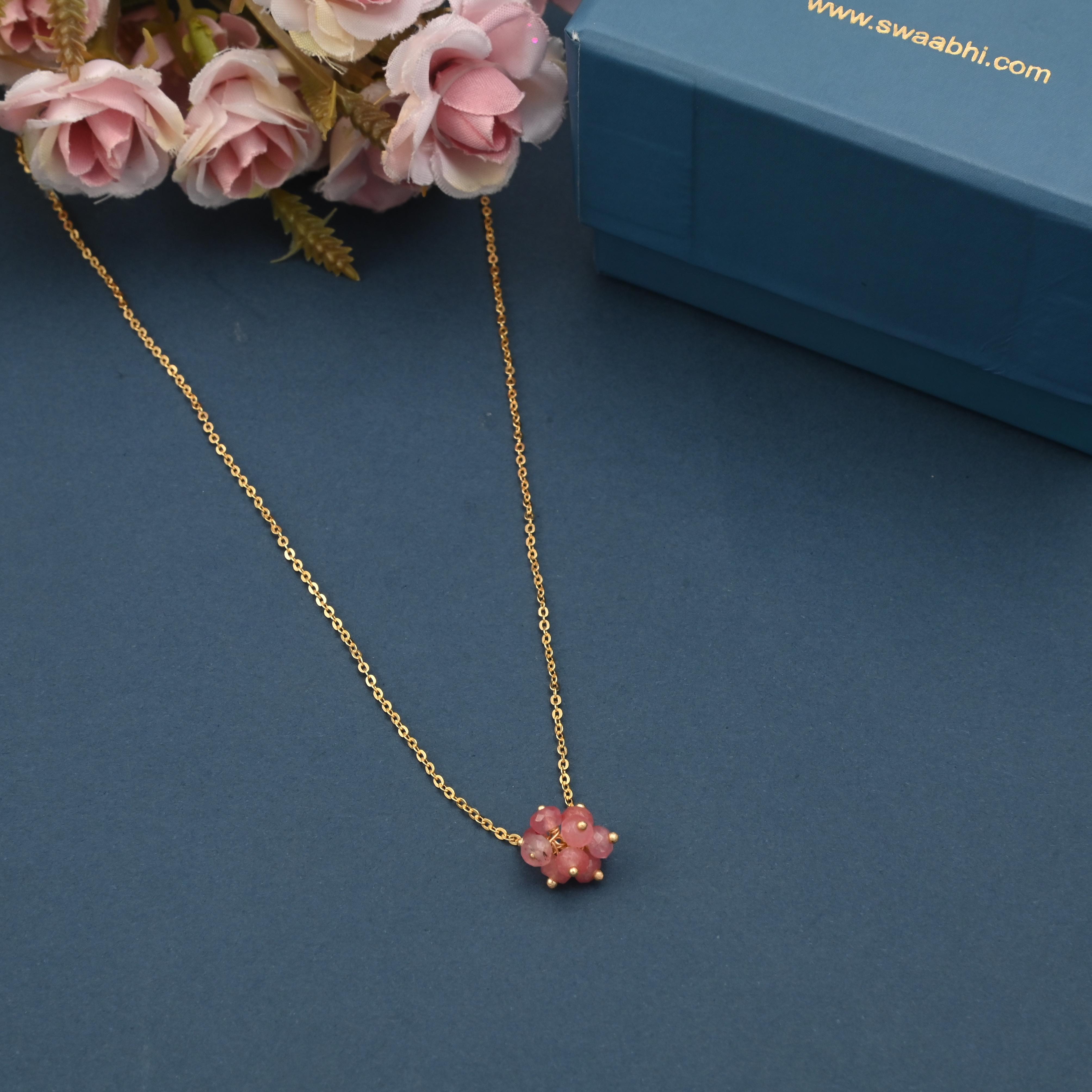 Coloured Beads Bunch Chain Necklace