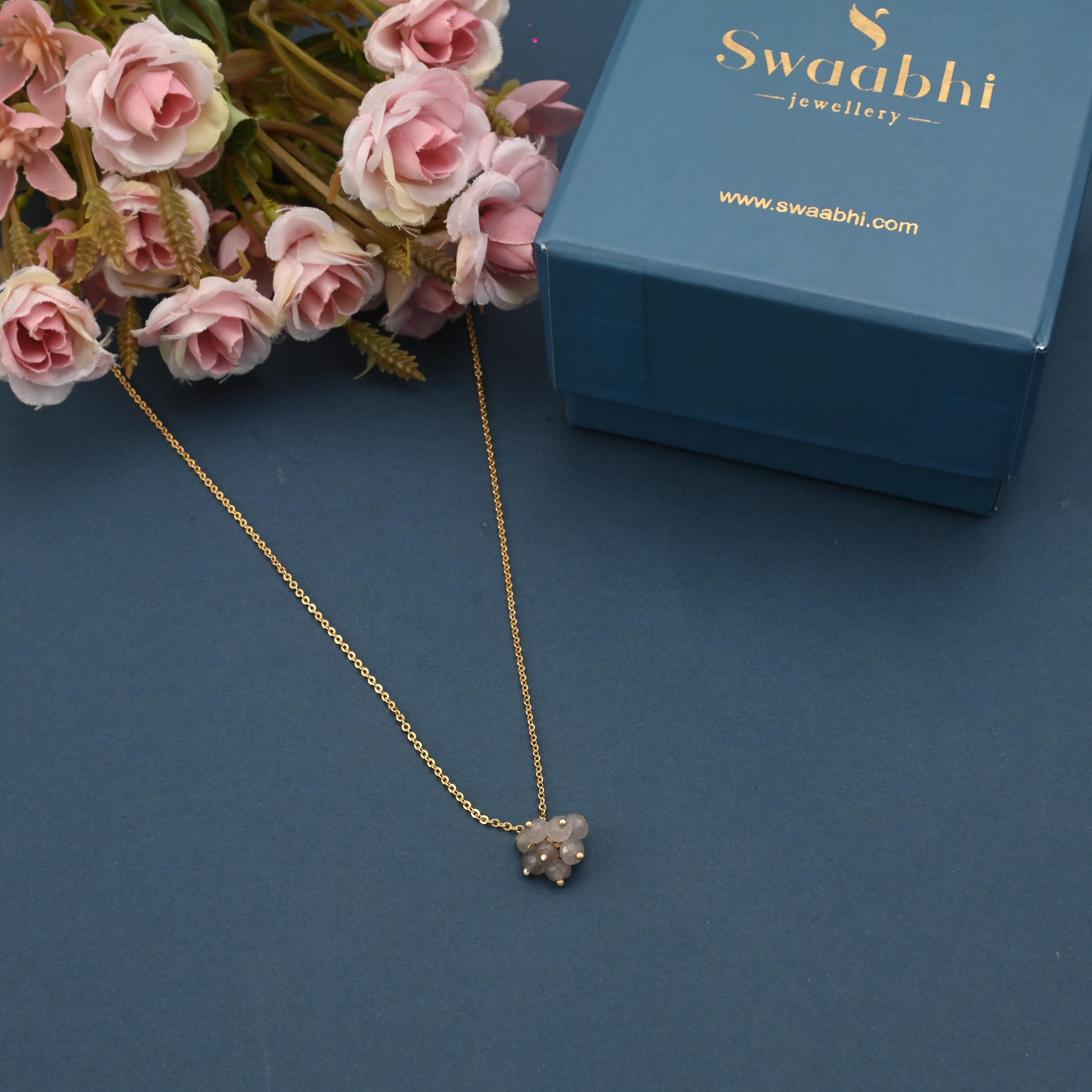 Coloured Beads Bunch Chain Necklace
