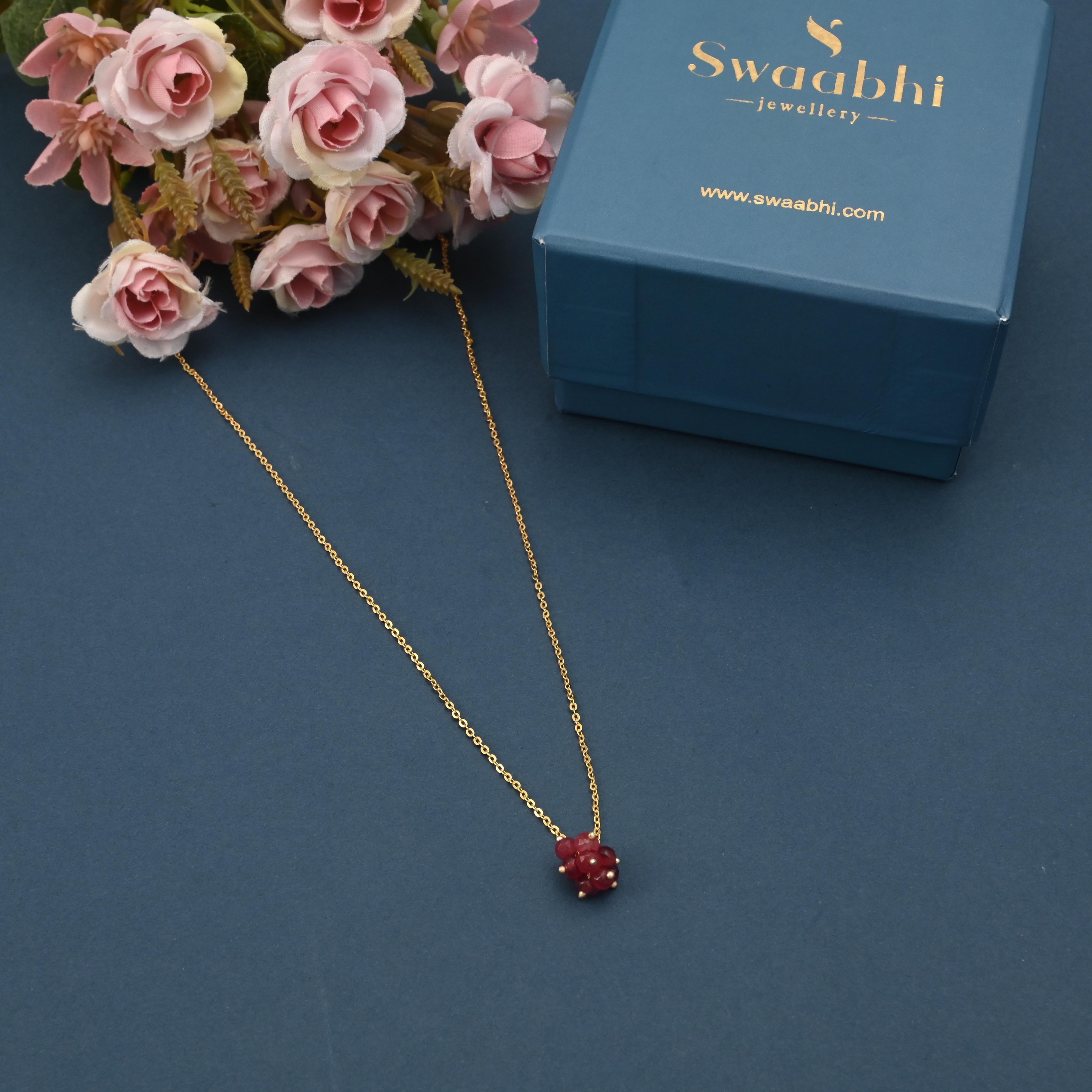 Coloured Beads Bunch Chain Necklace