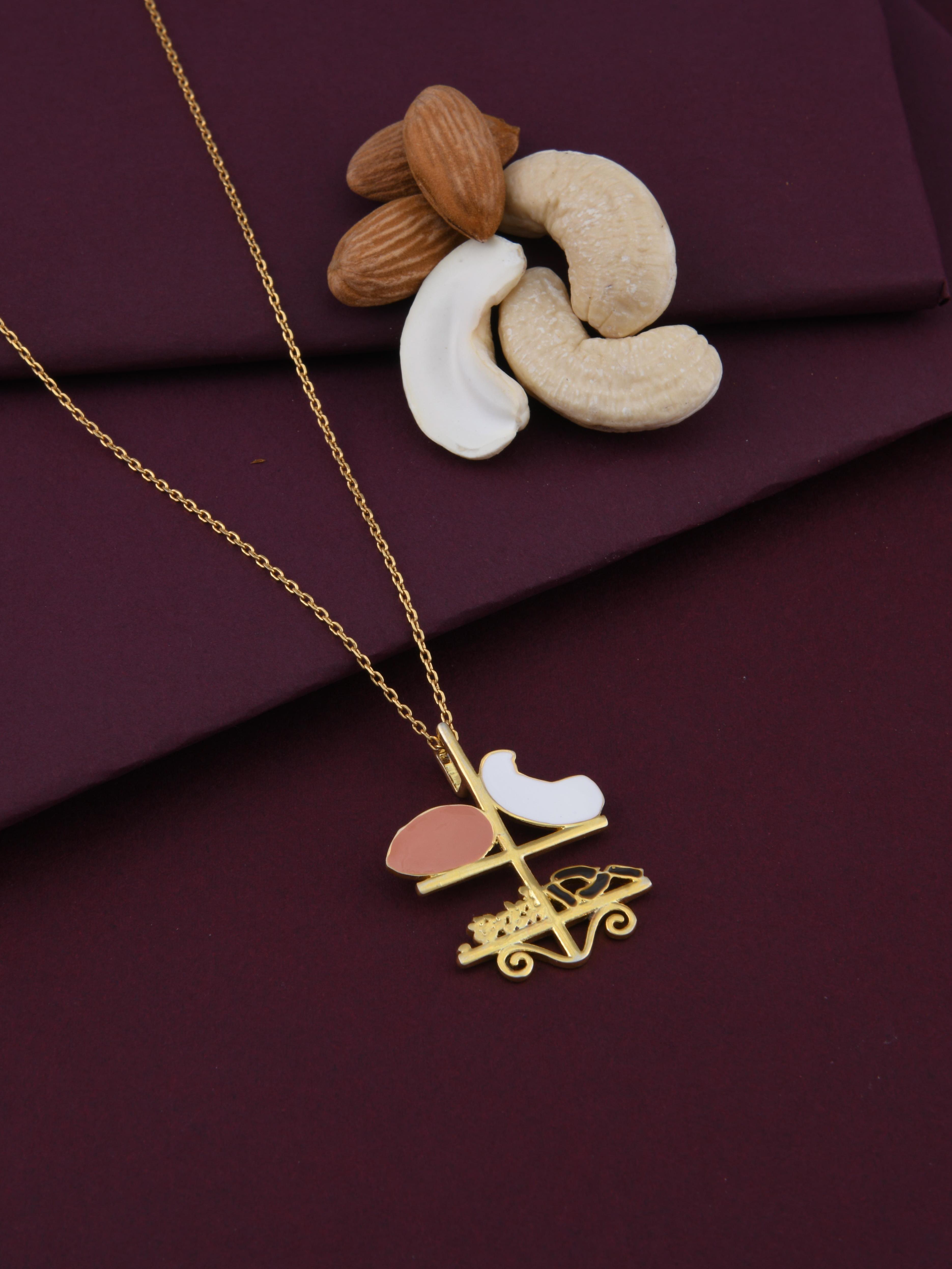 Almond, Cashew, Saffron & Pistachios Spice Pendant Necklace