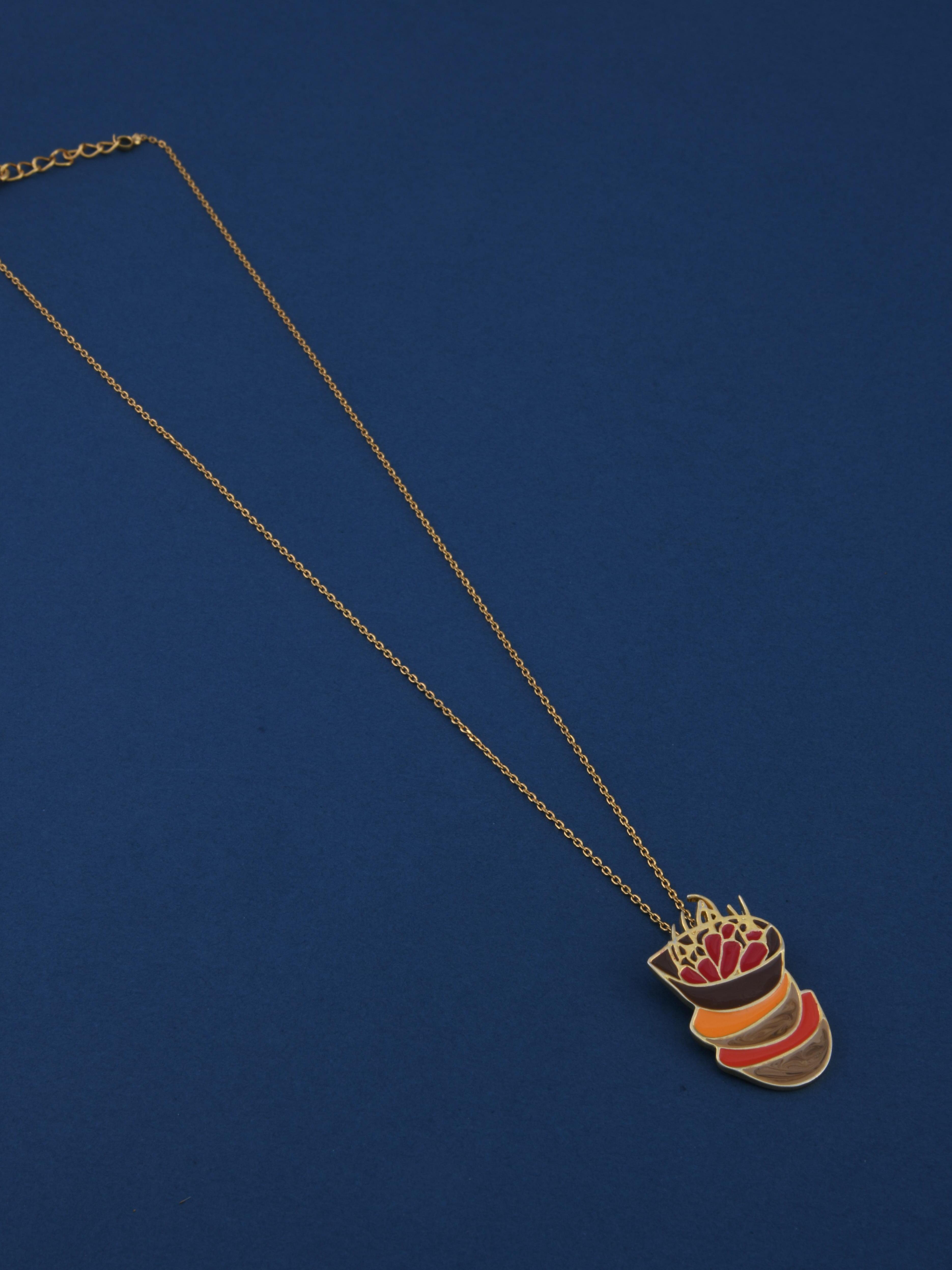 Red Chilli Basket Spice Pendant Necklace