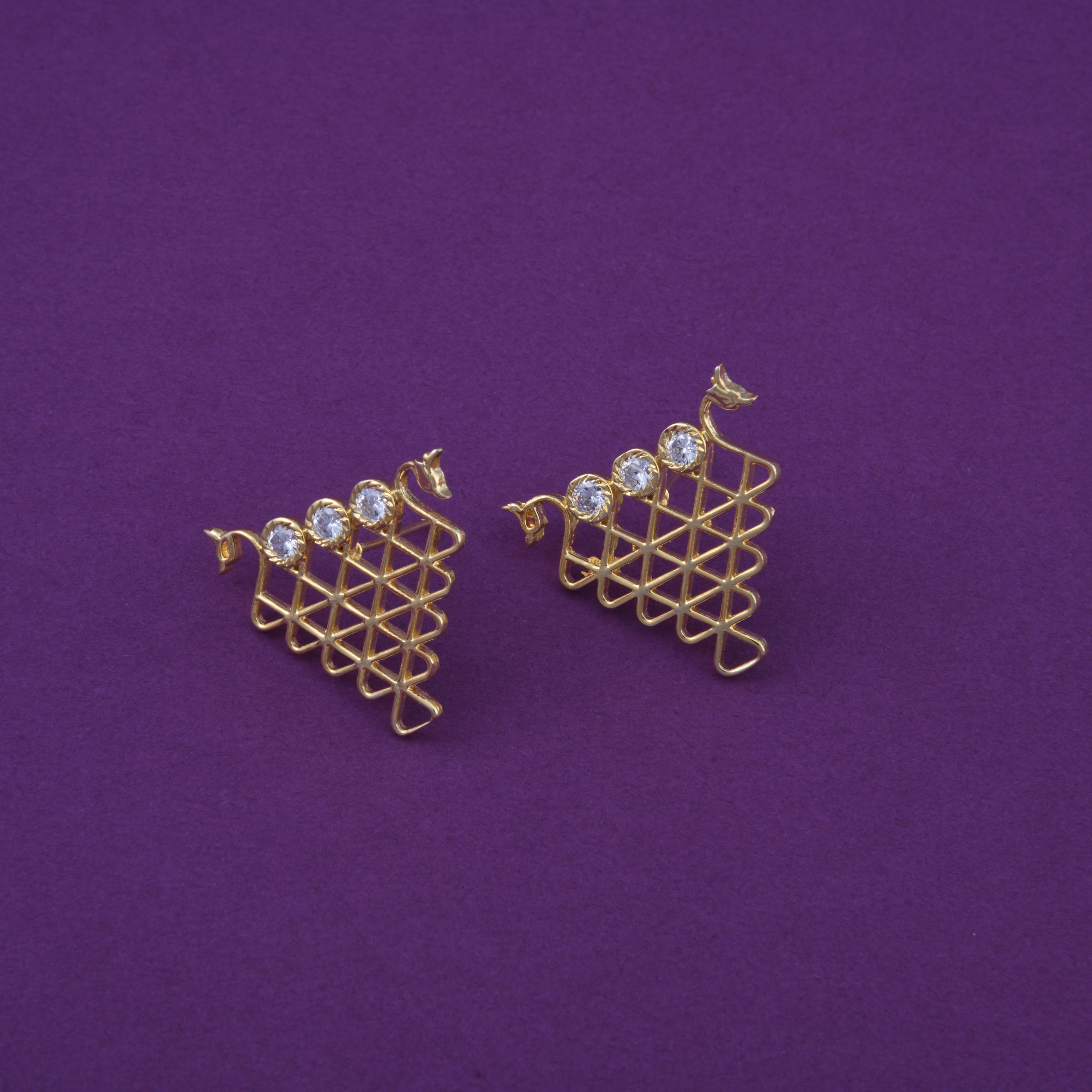 Saraswati Peacock Stud Earrings