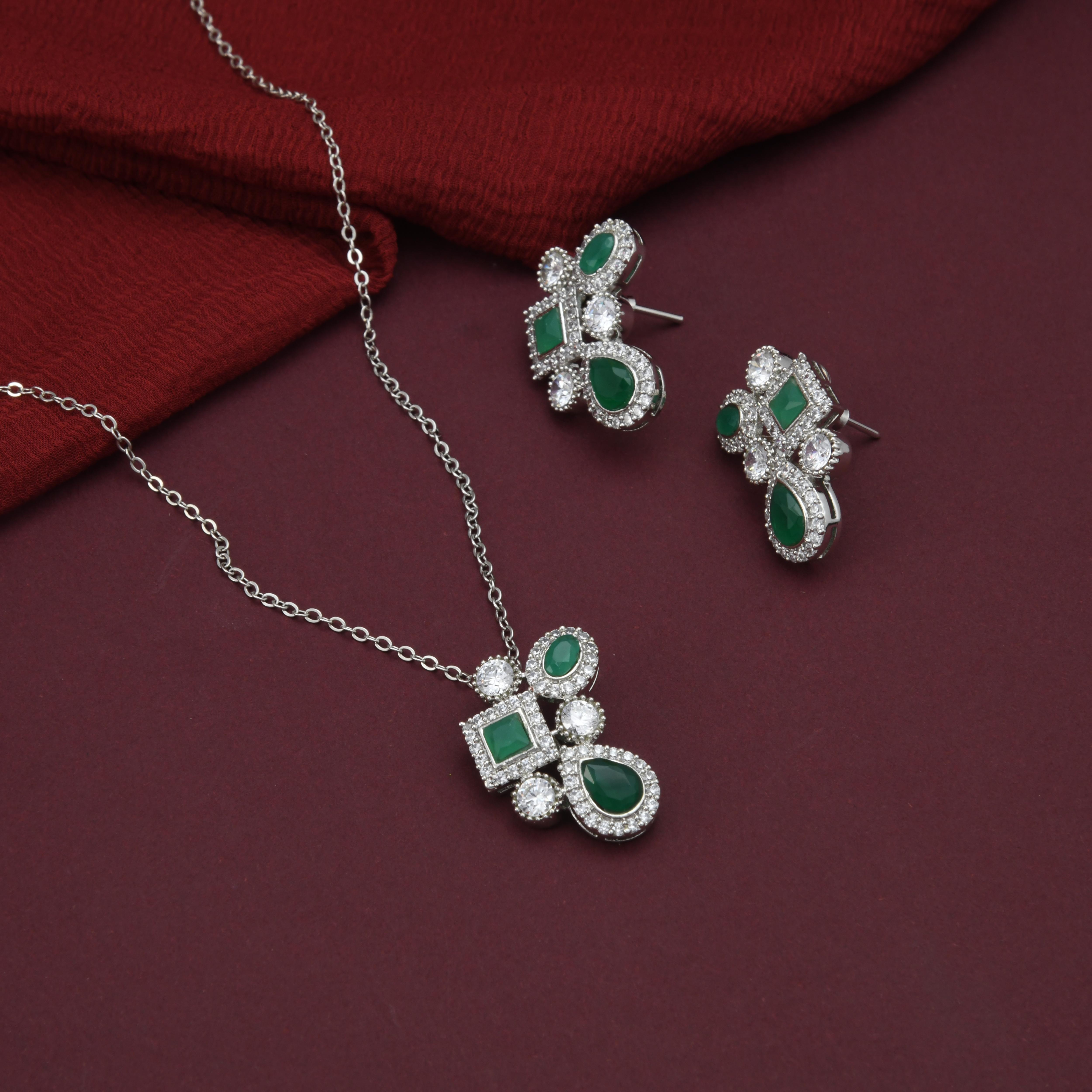 Nishka CZ Pendant Set
