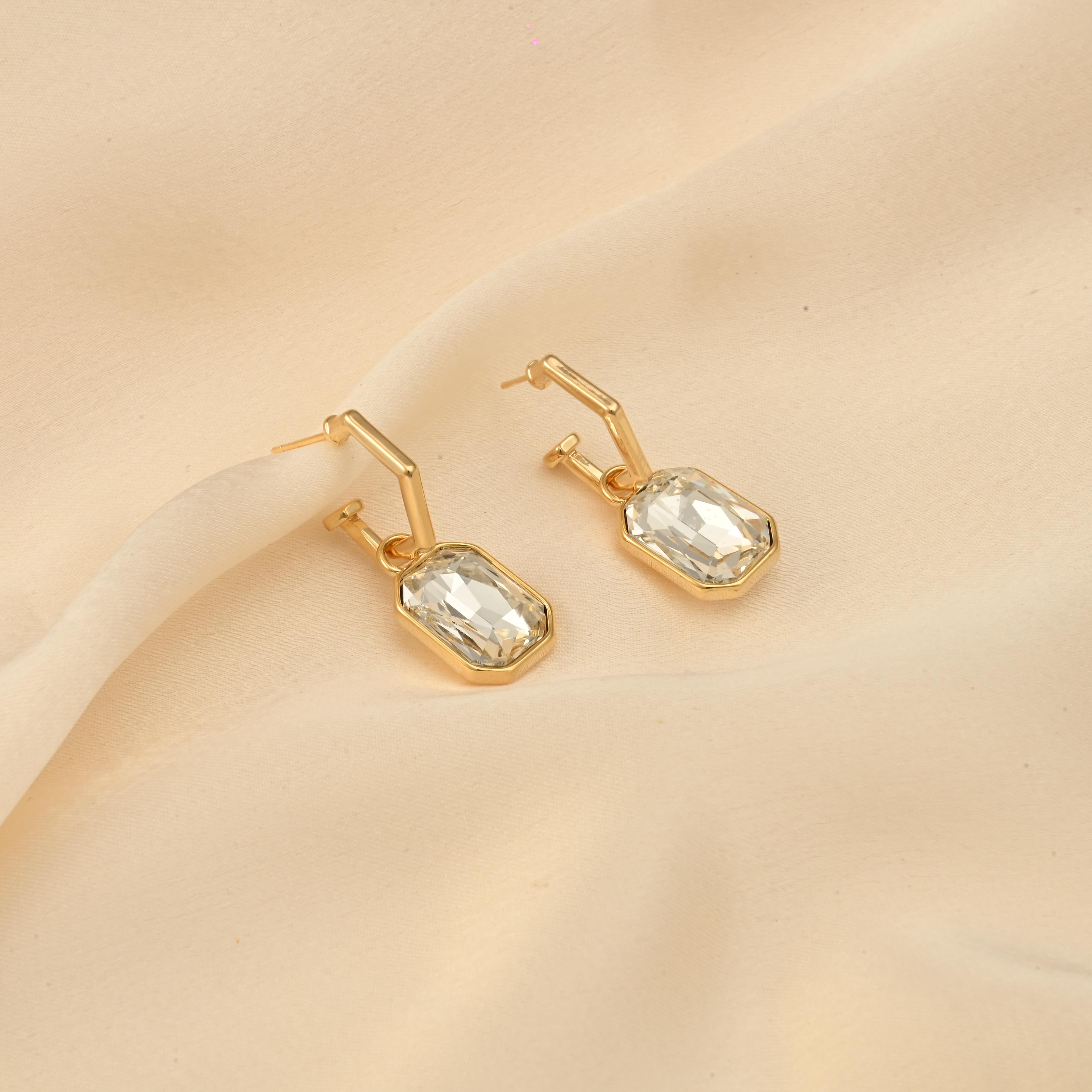 Cushion Cut Cubic Zirconia Earrings, Ariel