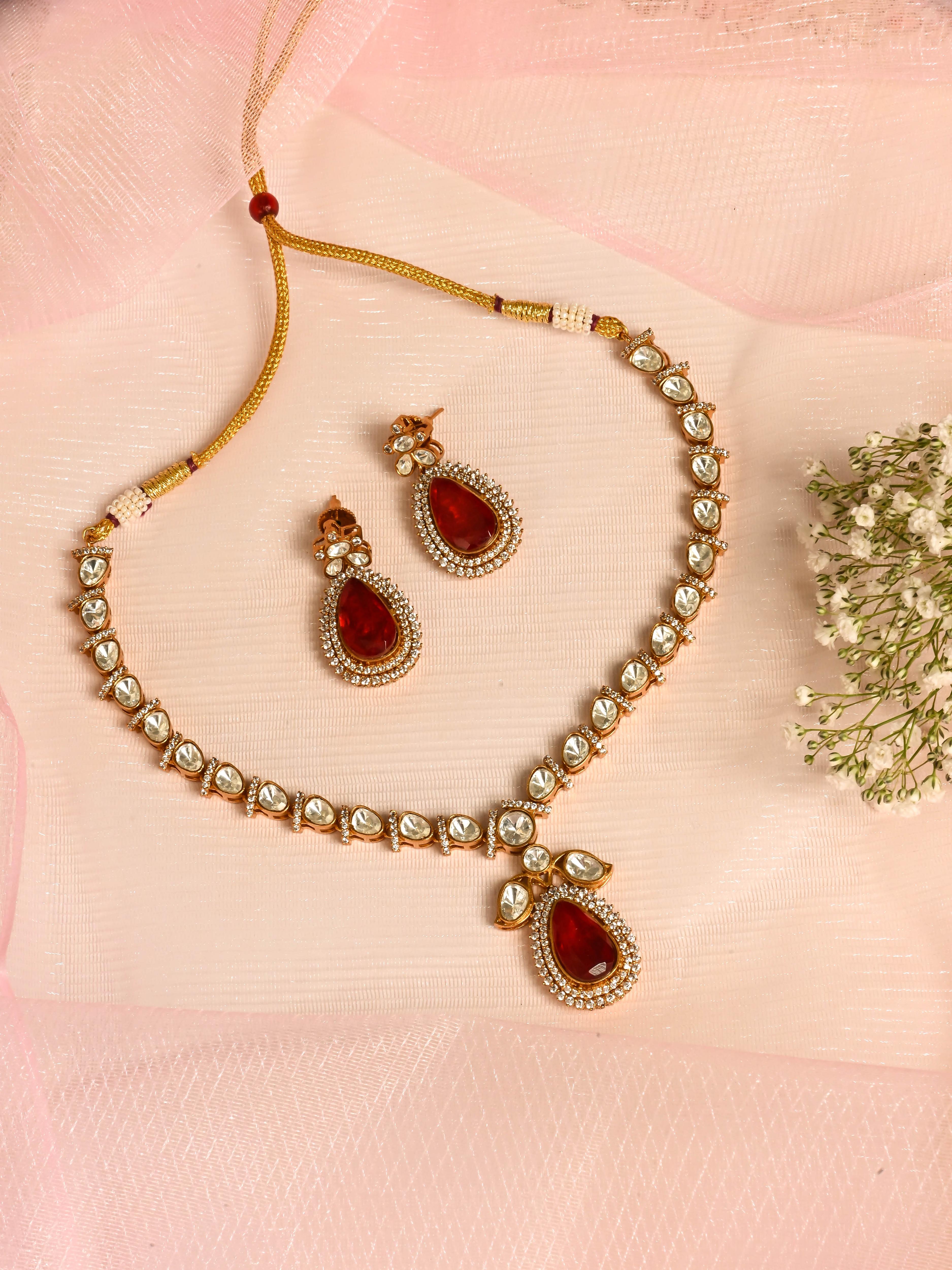 Red Moissanite Necklace